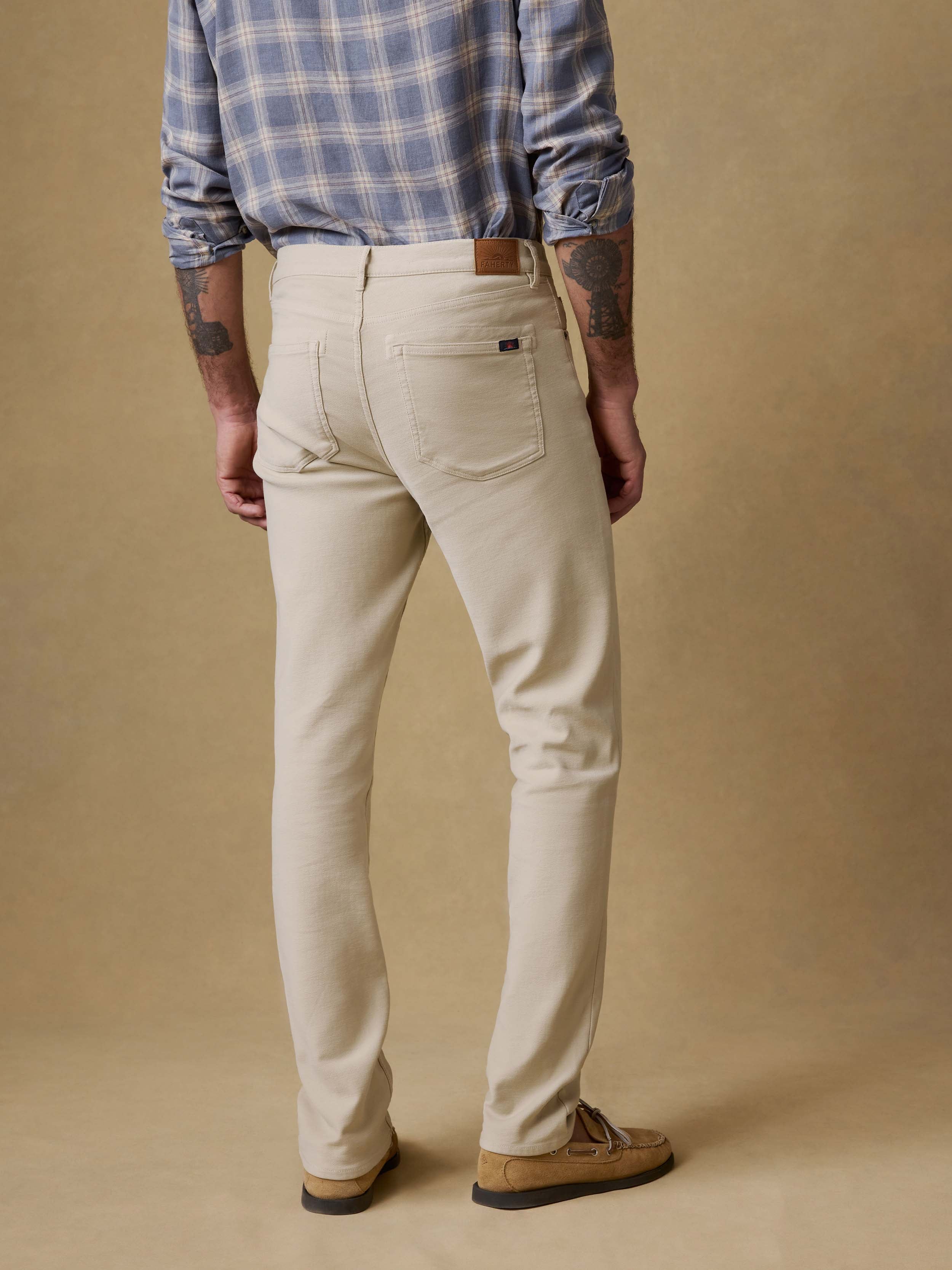 Stretch Terry 5-Pocket Athletic Fit Pant - Stone