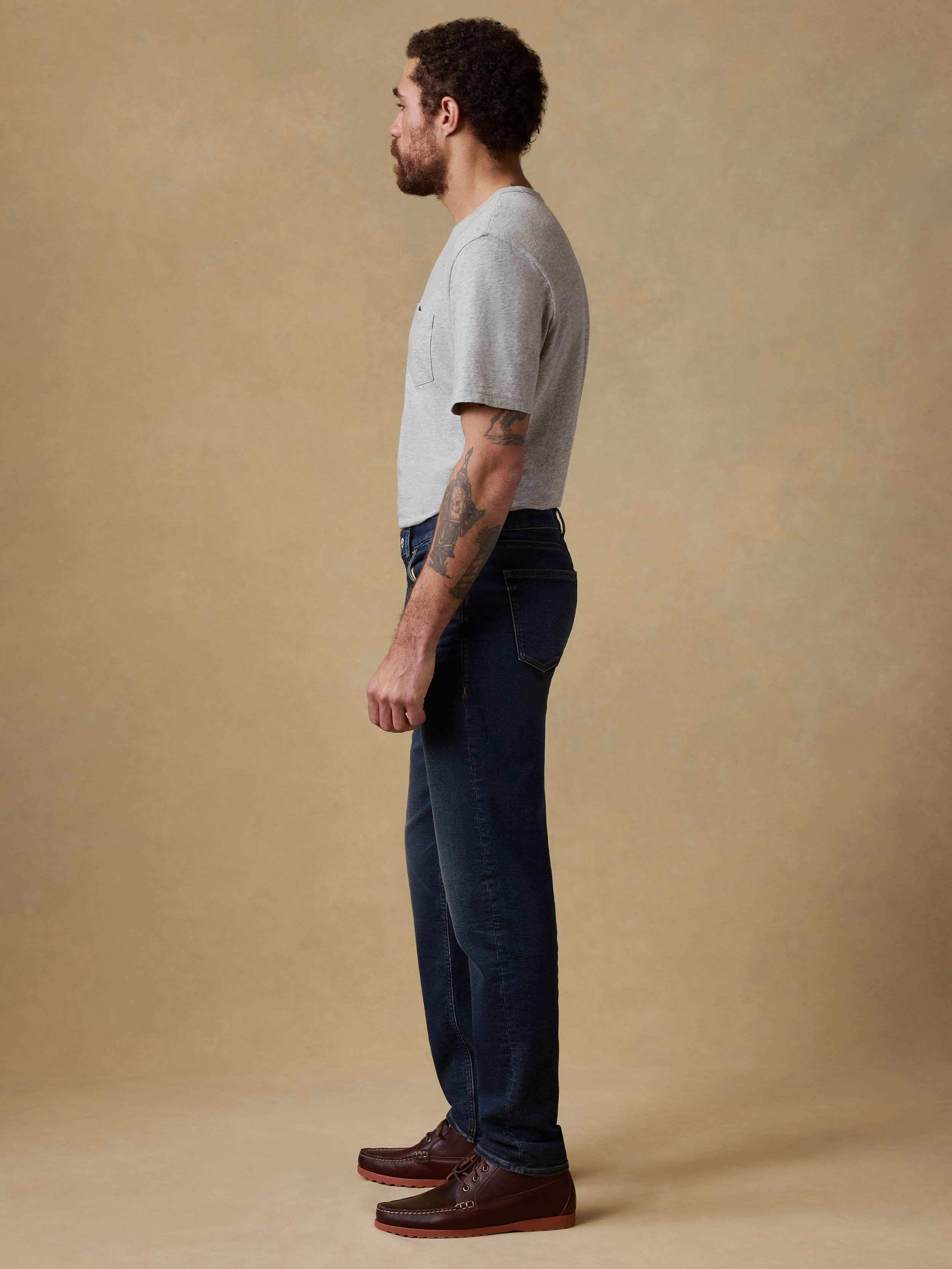 Stretch Terry Indigo 5-Pocket - Belmar Coast Wash