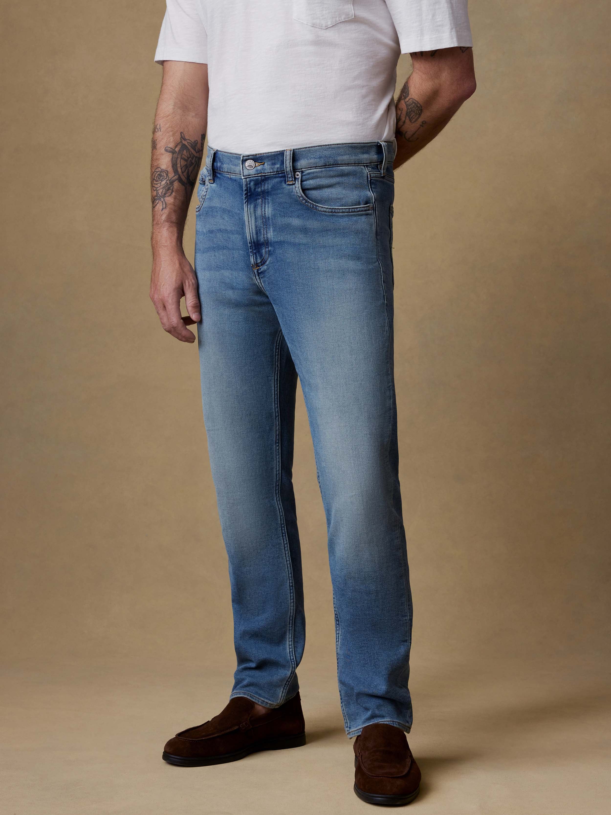 Stretch Terry Indigo 5-Pocket - Indigo Ocean Wash