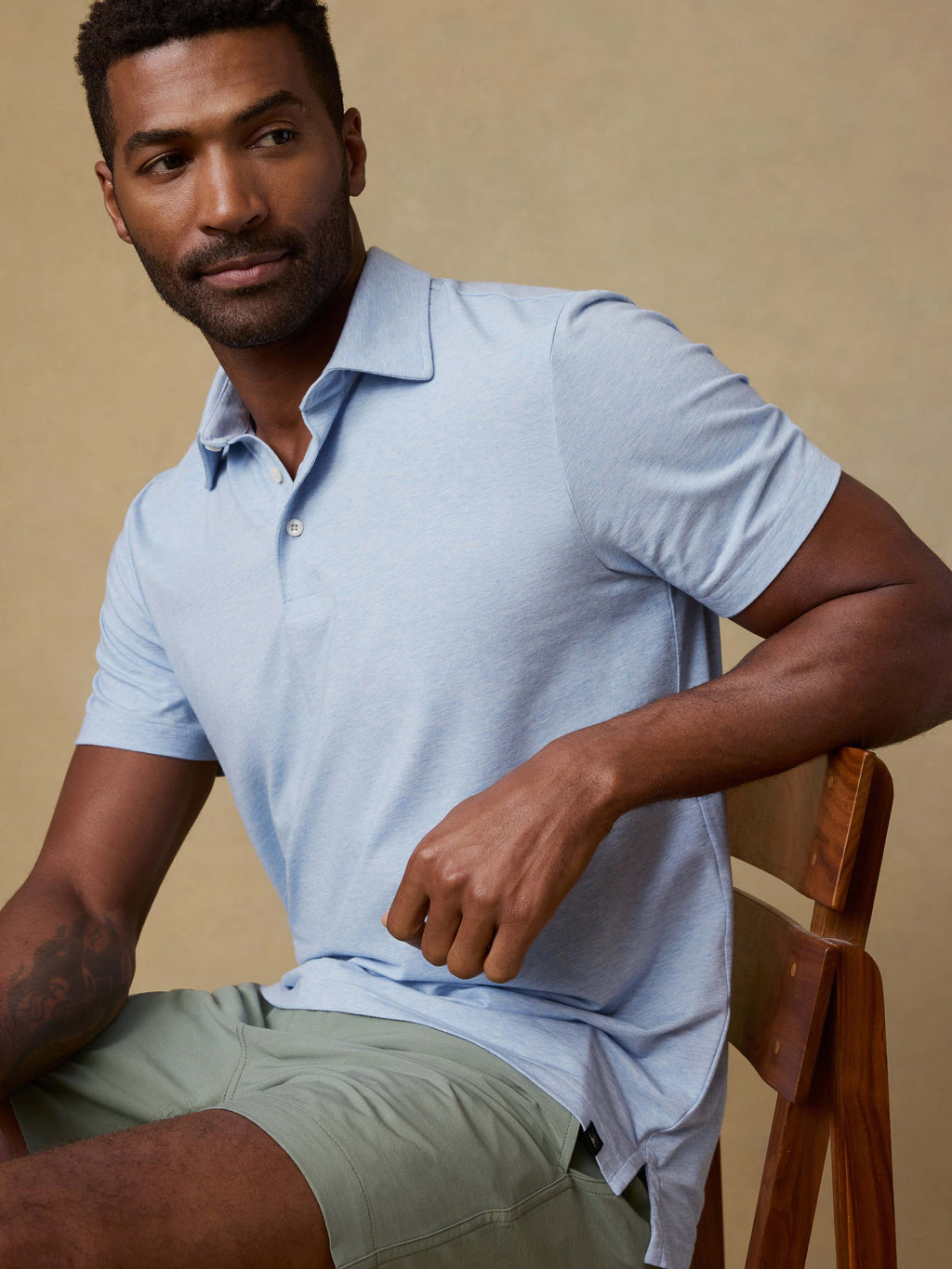 Short-Sleeve Movementâ„?Polo - Cardiff Blue Heather
