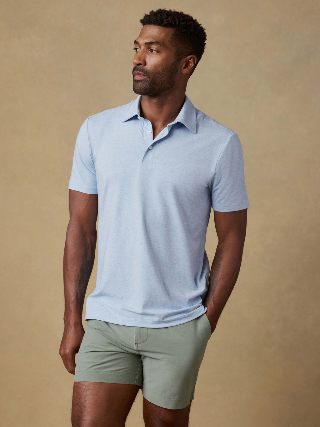 Short-Sleeve Movementâ„?Polo - Cardiff Blue Heather