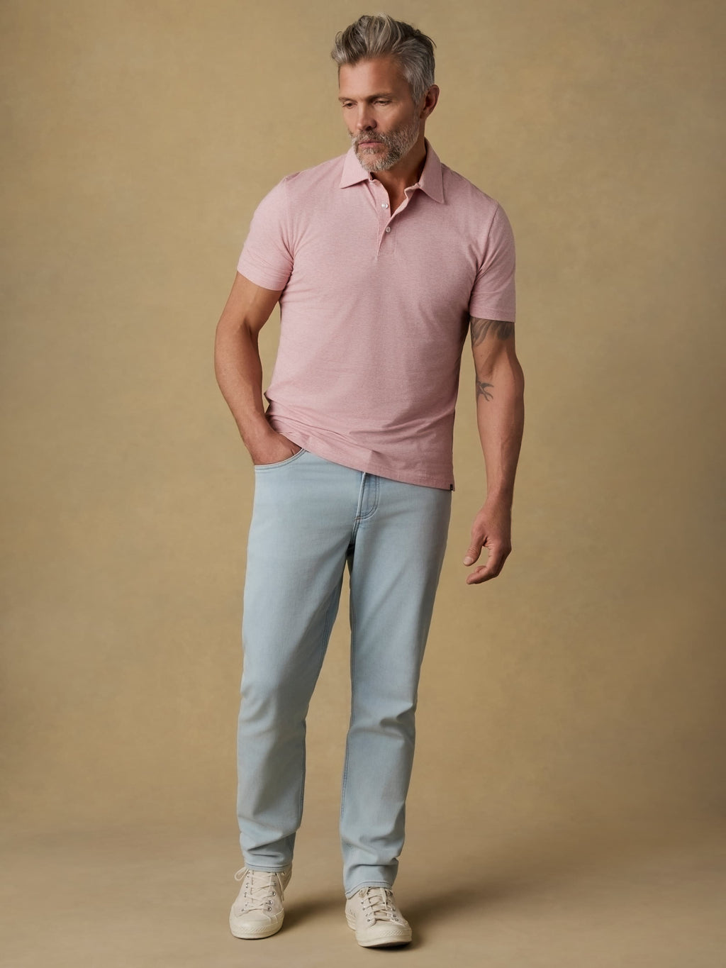 Short-Sleeve Movementâ„?Polo - Ivory Rose Feeder