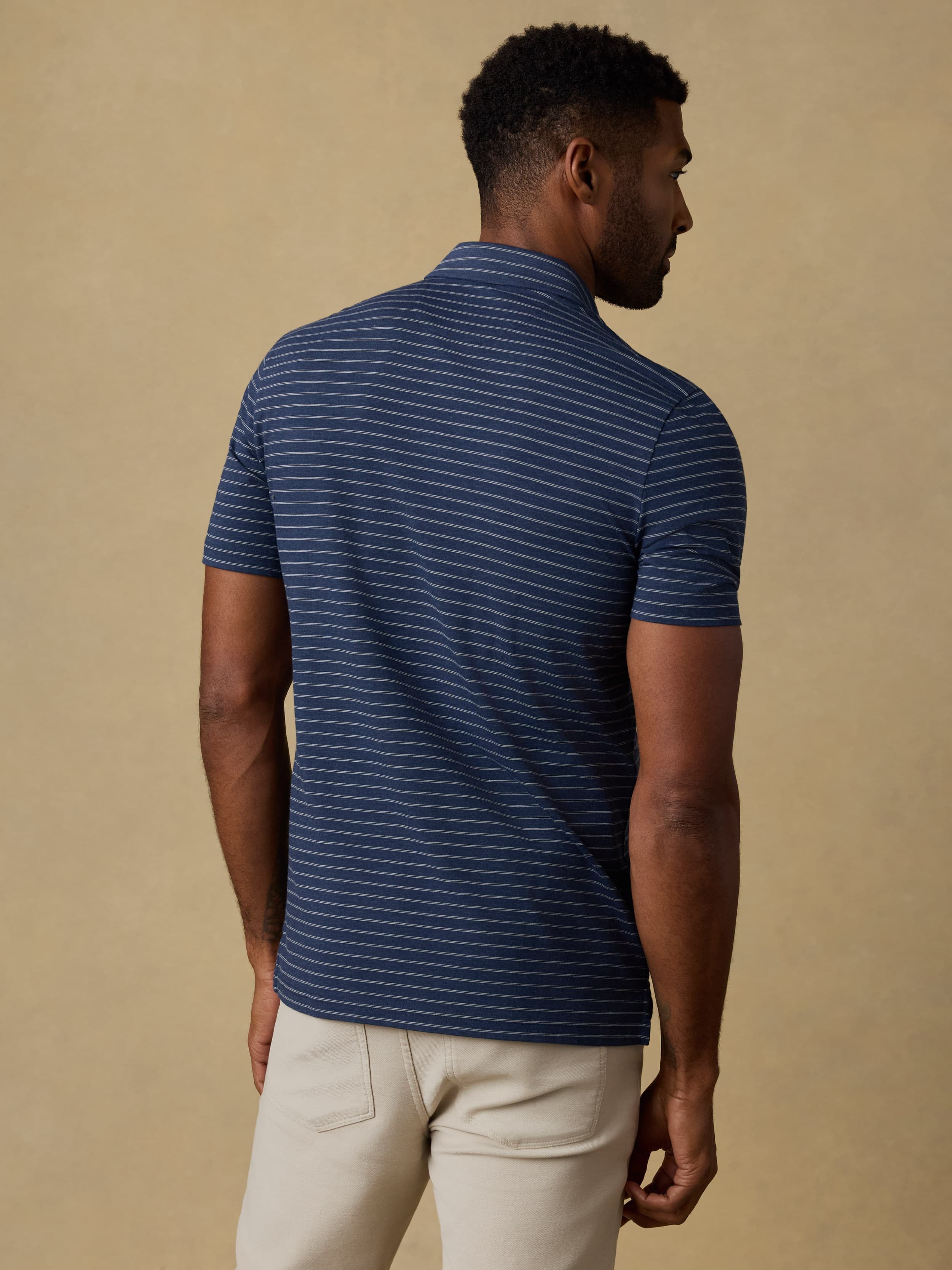 Short-Sleeve Movementâ„?Polo - Ravine Waters Stripe