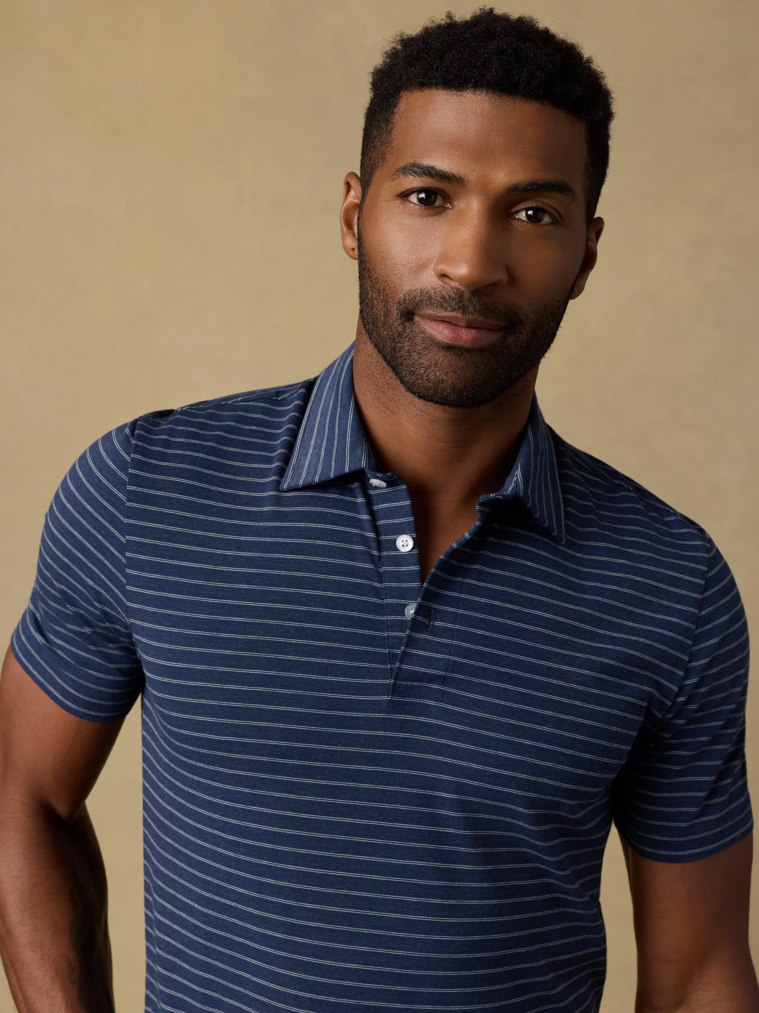 Short-Sleeve Movementâ„?Polo - Ravine Waters Stripe