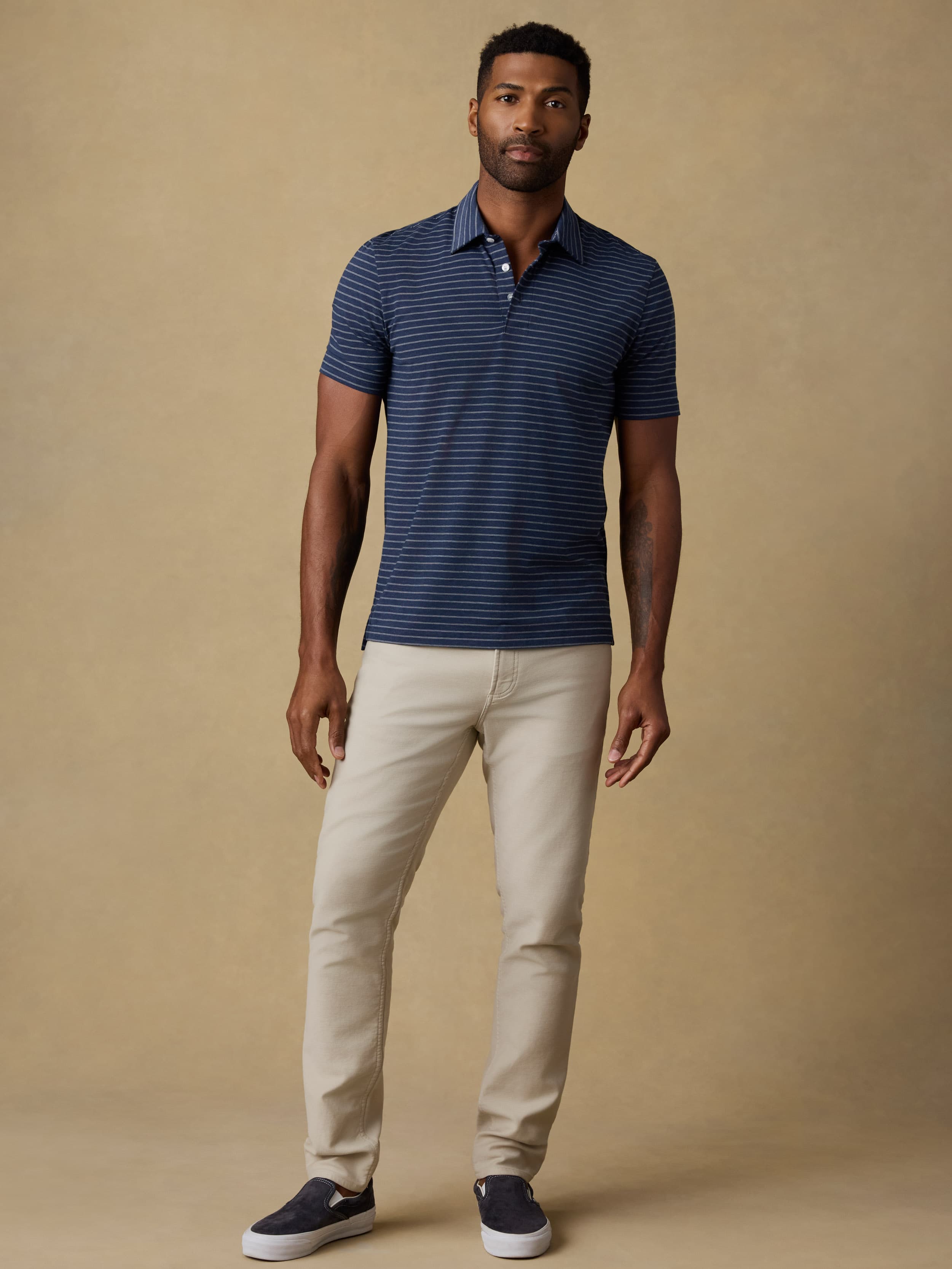 Short-Sleeve Movementâ„?Polo - Ravine Waters Stripe
