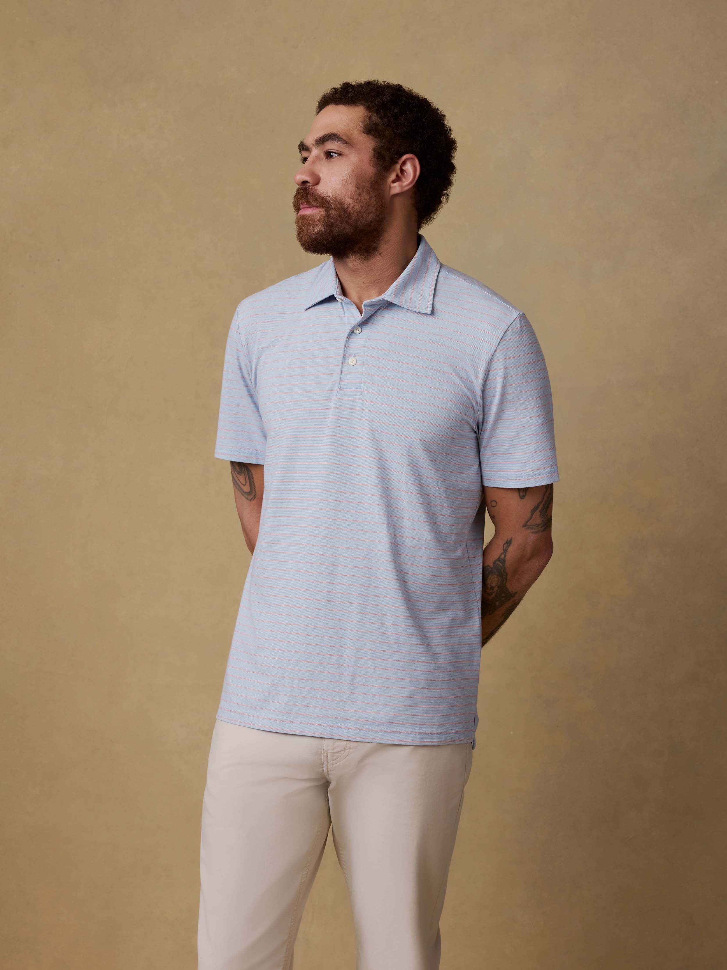 Short-Sleeve Movementâ„?Polo - Vista View Stripe