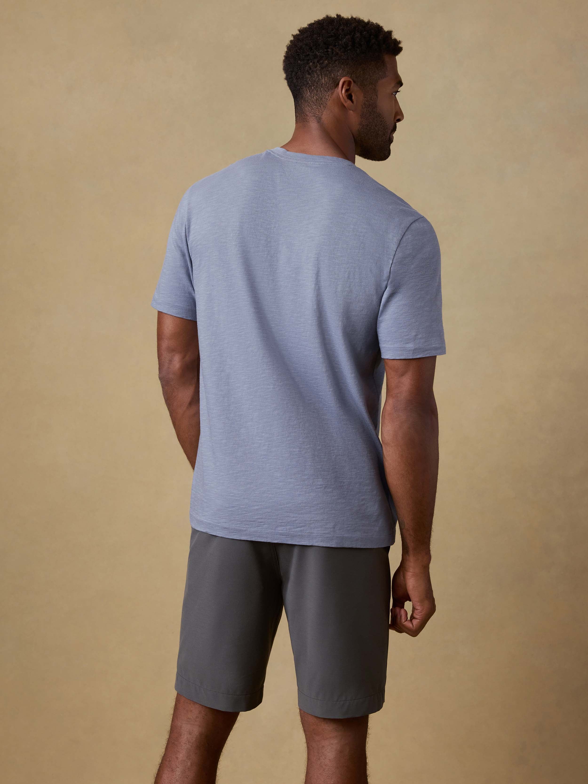 Short-Sleeve Sunwashed V-Neck Tee - Flint