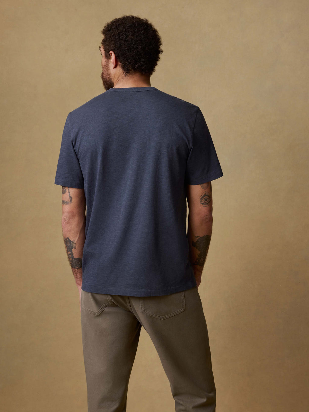 Sunwashed Regenerative Pocket Tee - Dune Navy