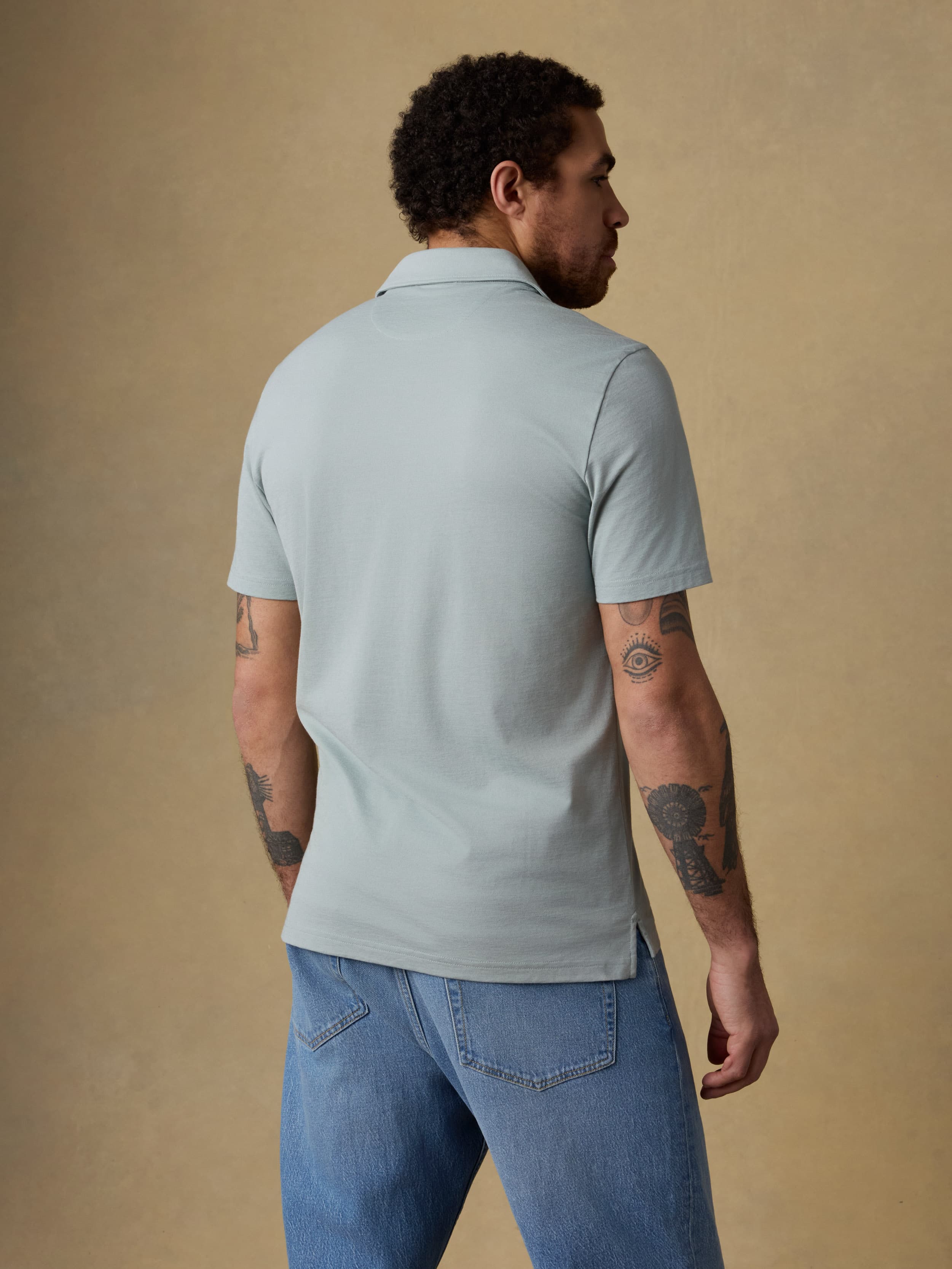 Short-Sleeve Movementâ„?Pique Polo - Aspen Green Melange