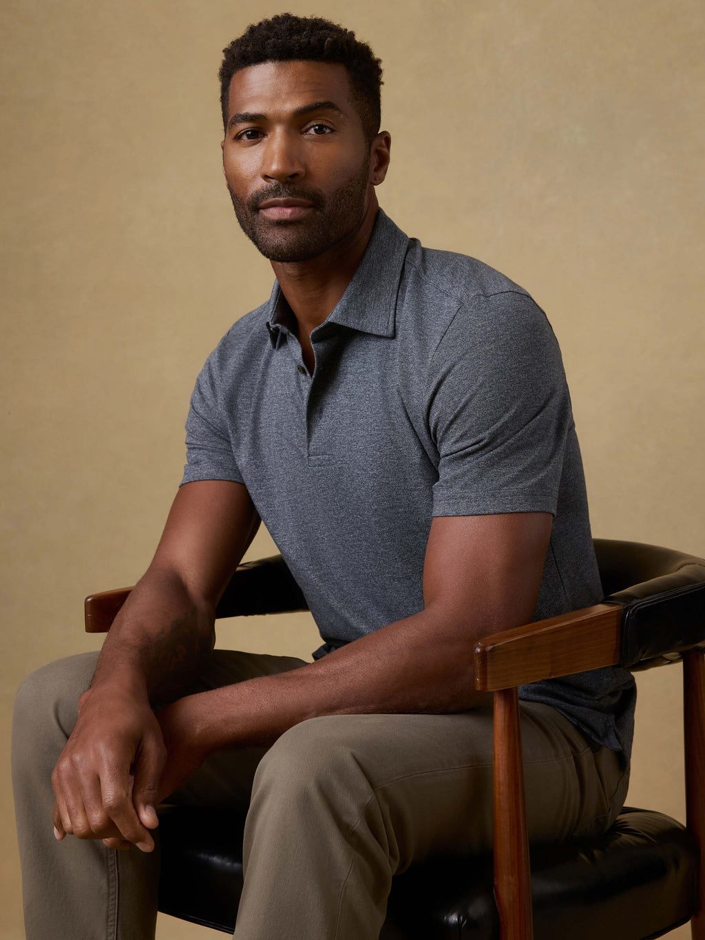 Short-Sleeve Movementâ„?Pique Polo - Dusty Iron Heather