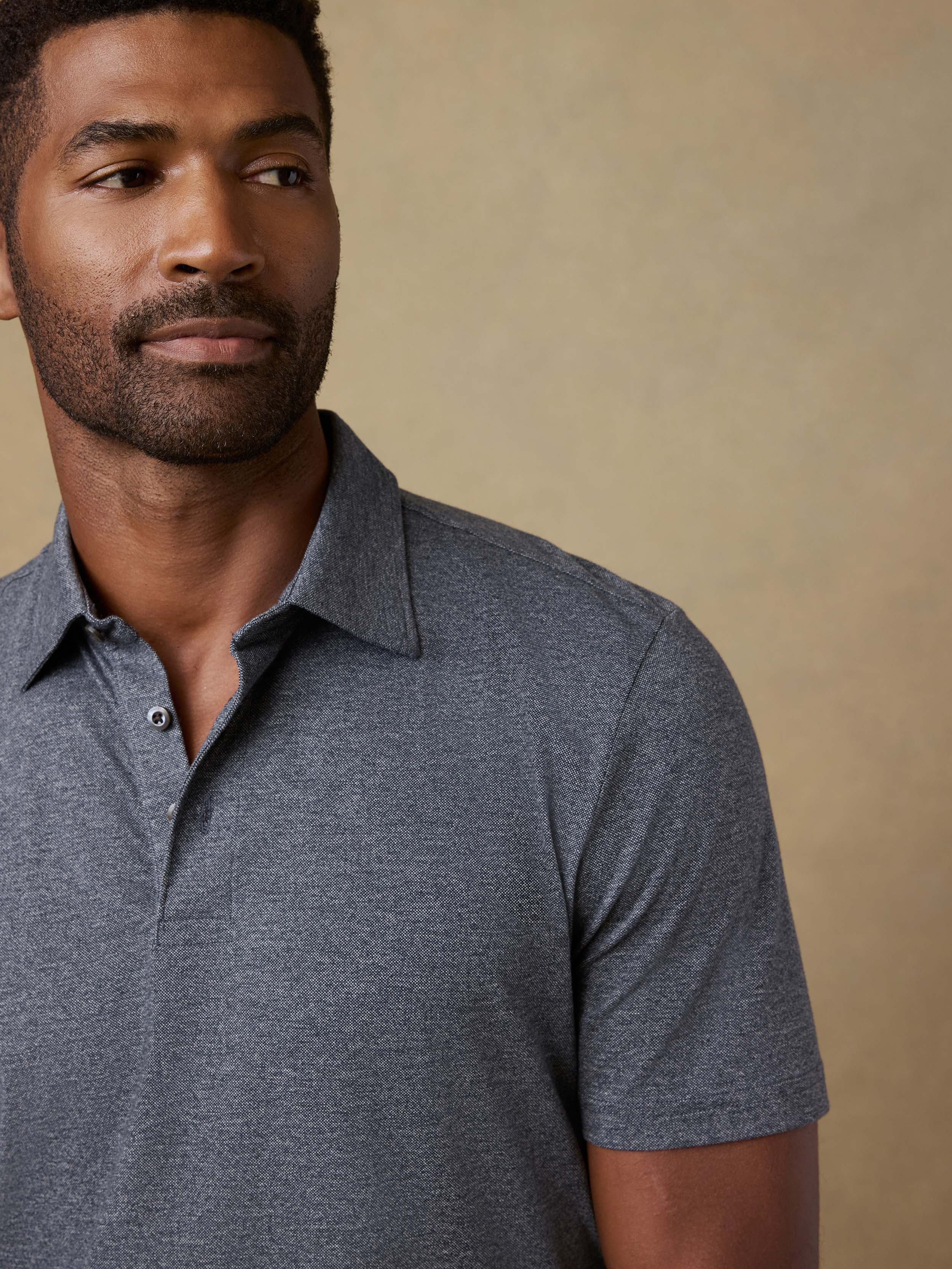 Short-Sleeve Movementâ„?Pique Polo - Dusty Iron Heather