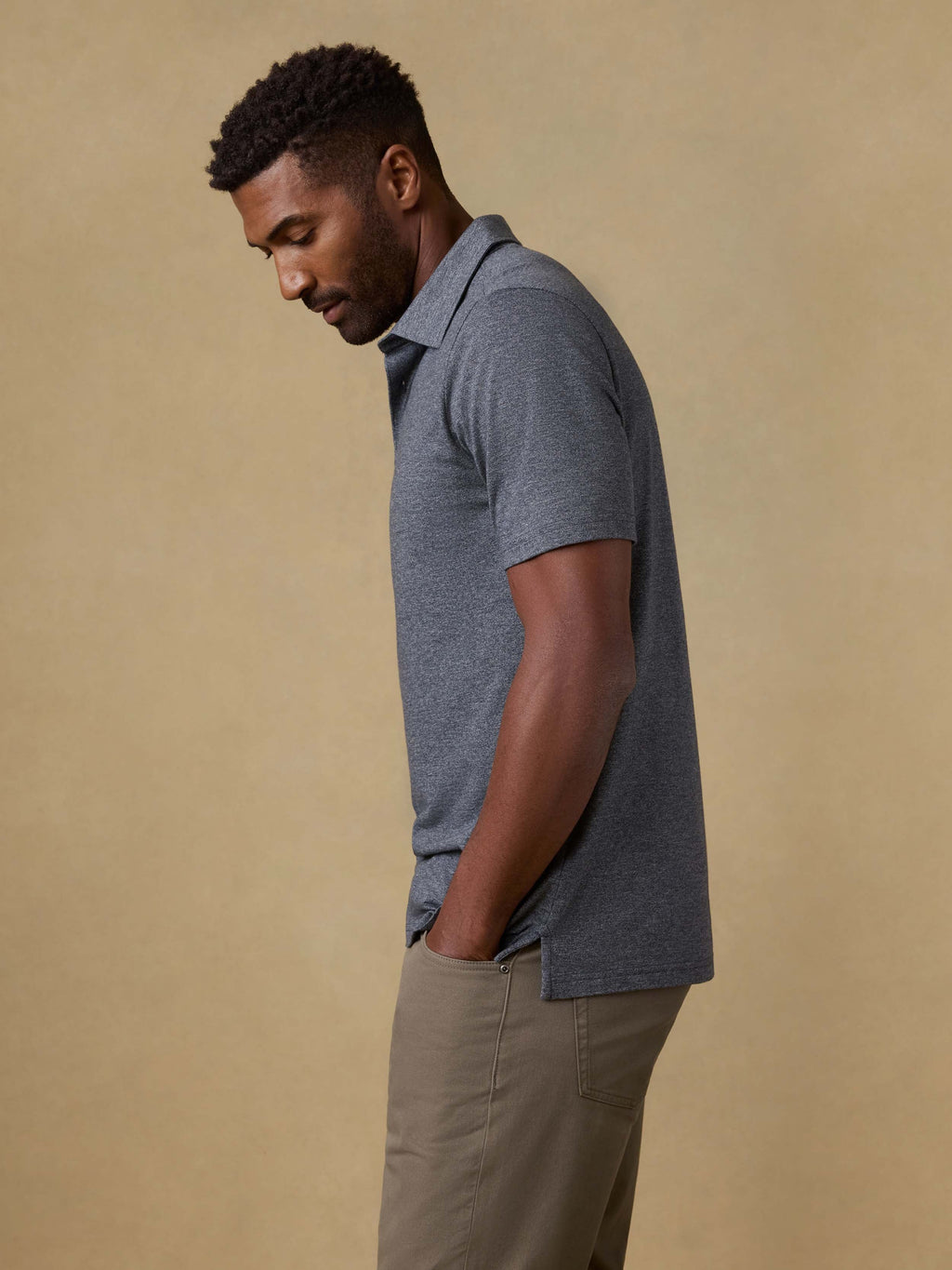 Short-Sleeve Movementâ„?Pique Polo - Dusty Iron Heather