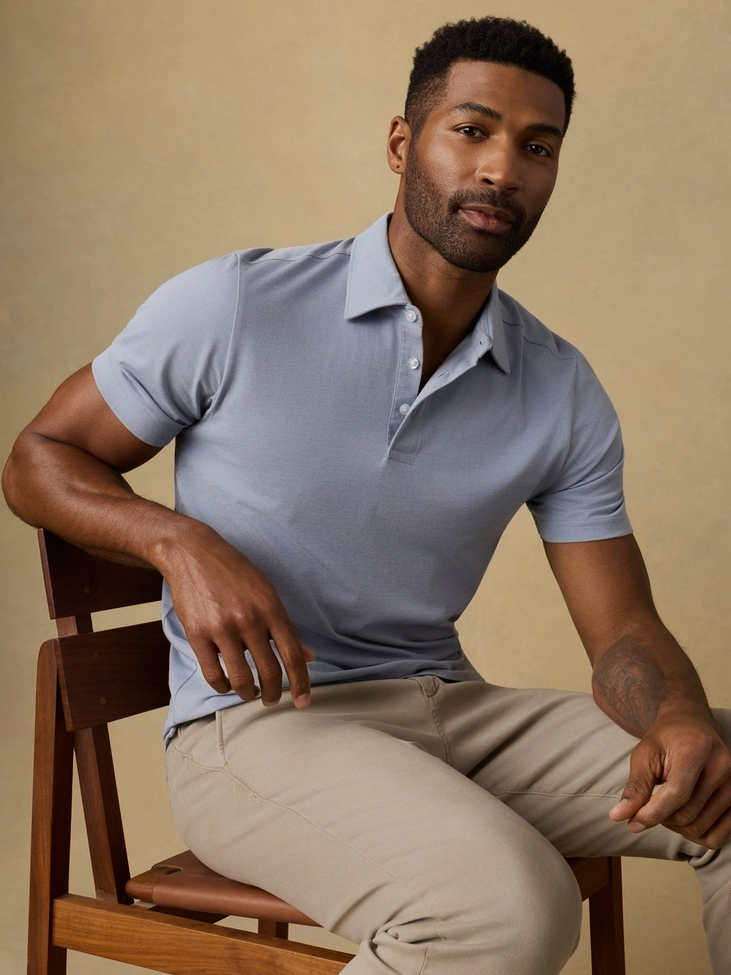 Short-Sleeve Movementâ„?Pique Polo - Flint White Melange