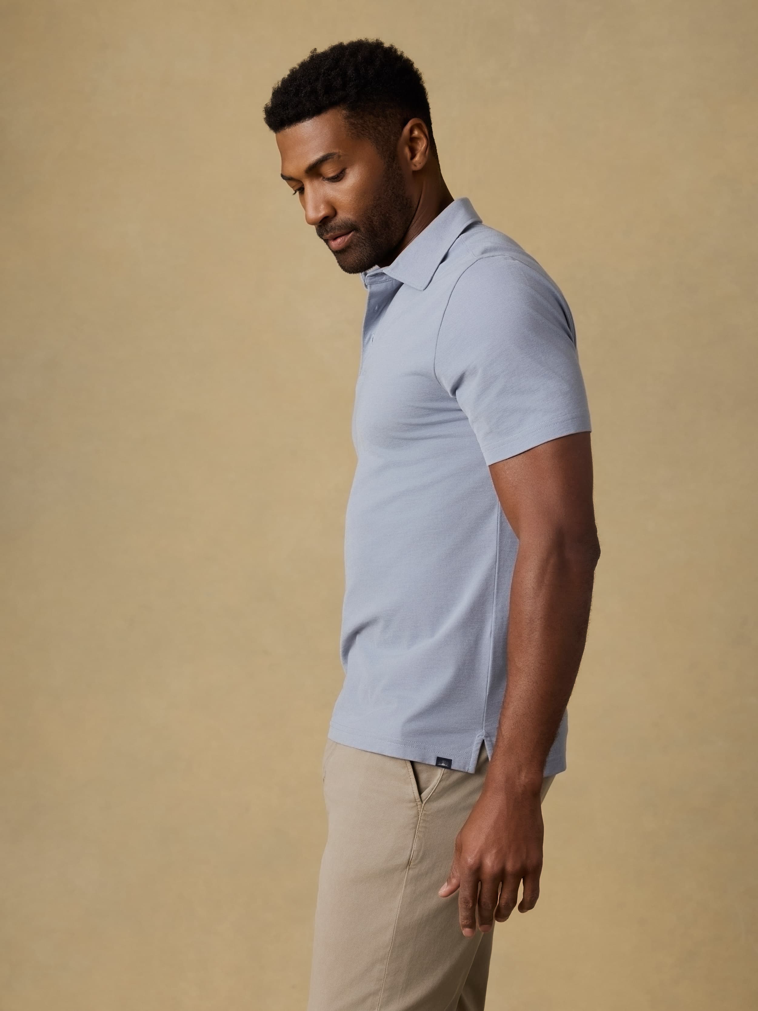 Short-Sleeve Movementâ„?Pique Polo - Flint White Melange