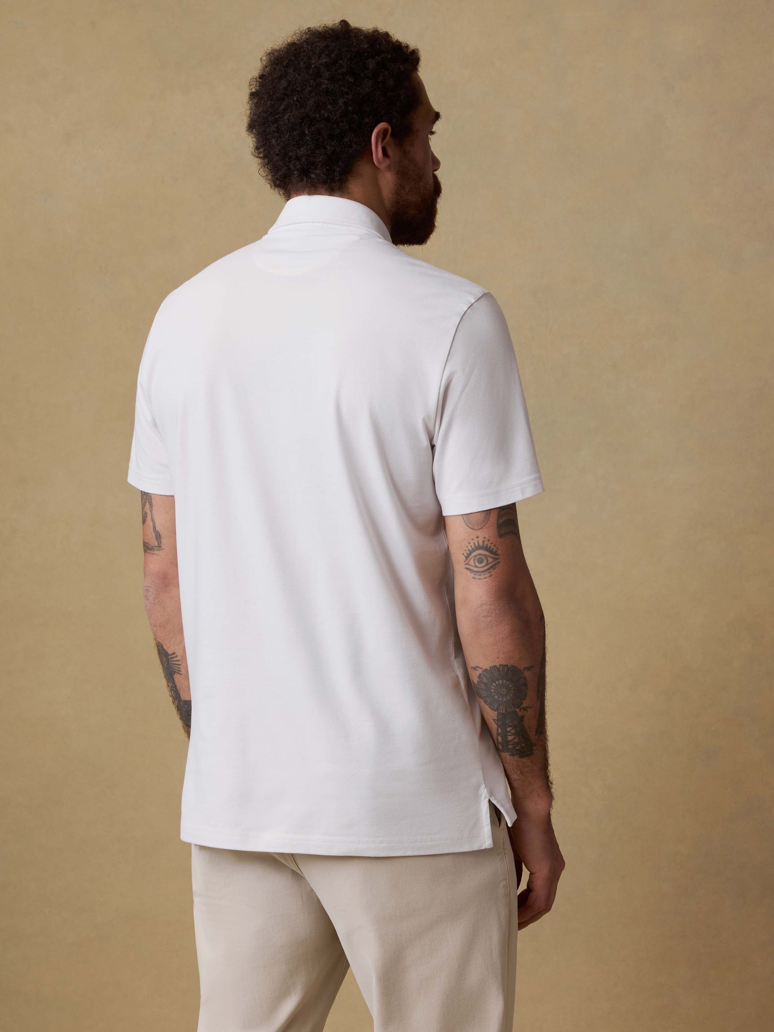 Short-Sleeve Movementâ„?Pique Polo - Pure White
