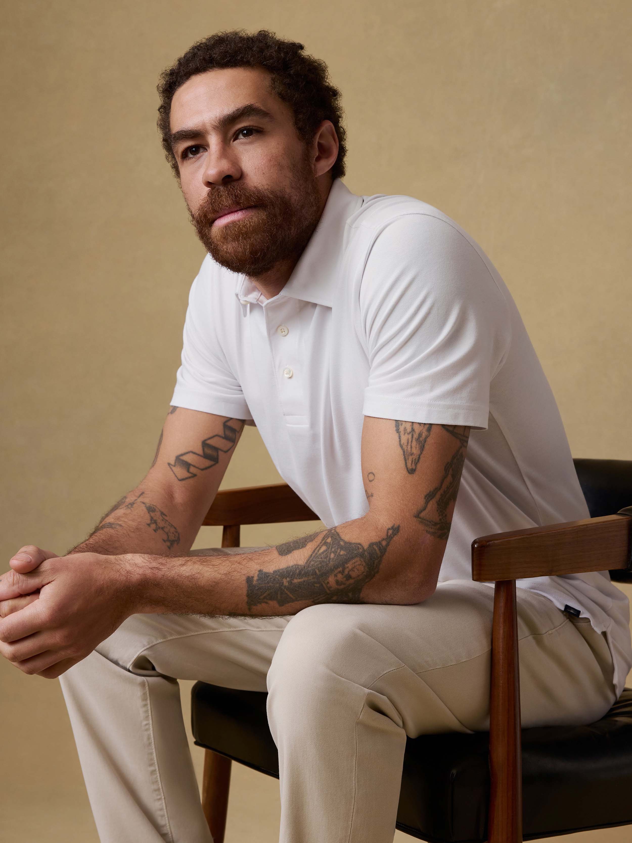 Short-Sleeve Movementâ„?Pique Polo - Pure White