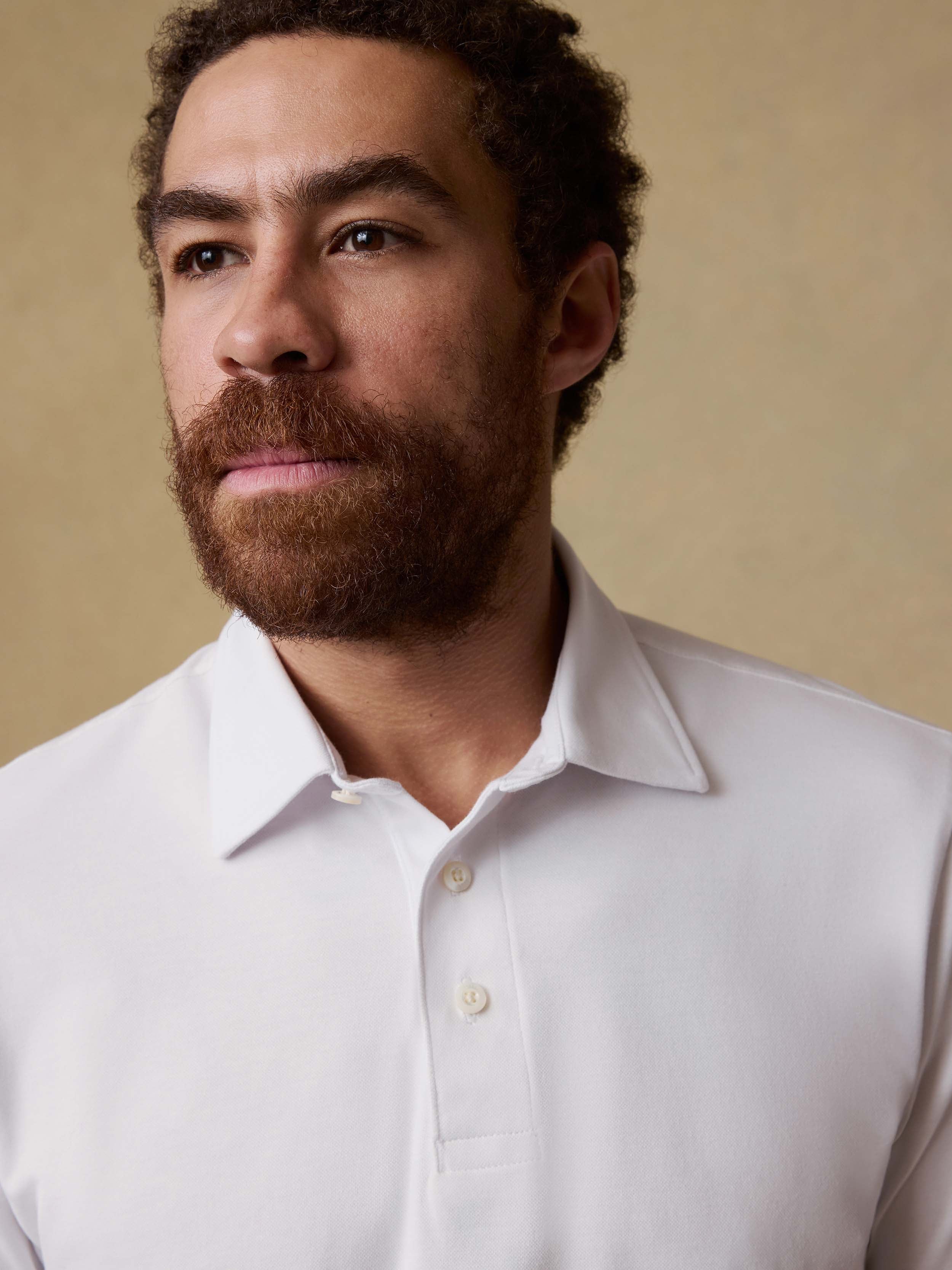 Short-Sleeve Movementâ„?Pique Polo - Pure White