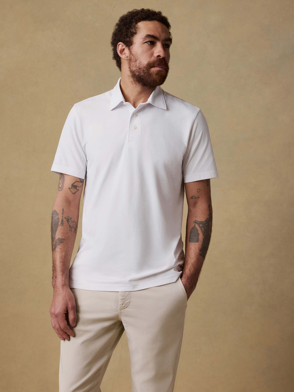 Short-Sleeve Movementâ„?Pique Polo - Pure White