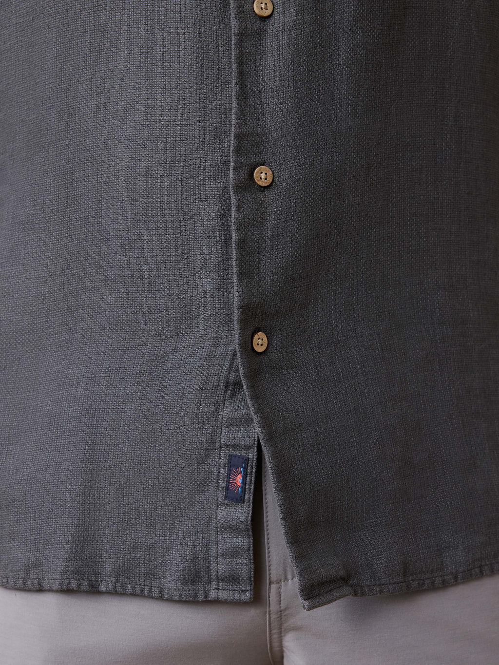 Short-Sleeve Palma Linen Shirt - Washed Black Basketweave