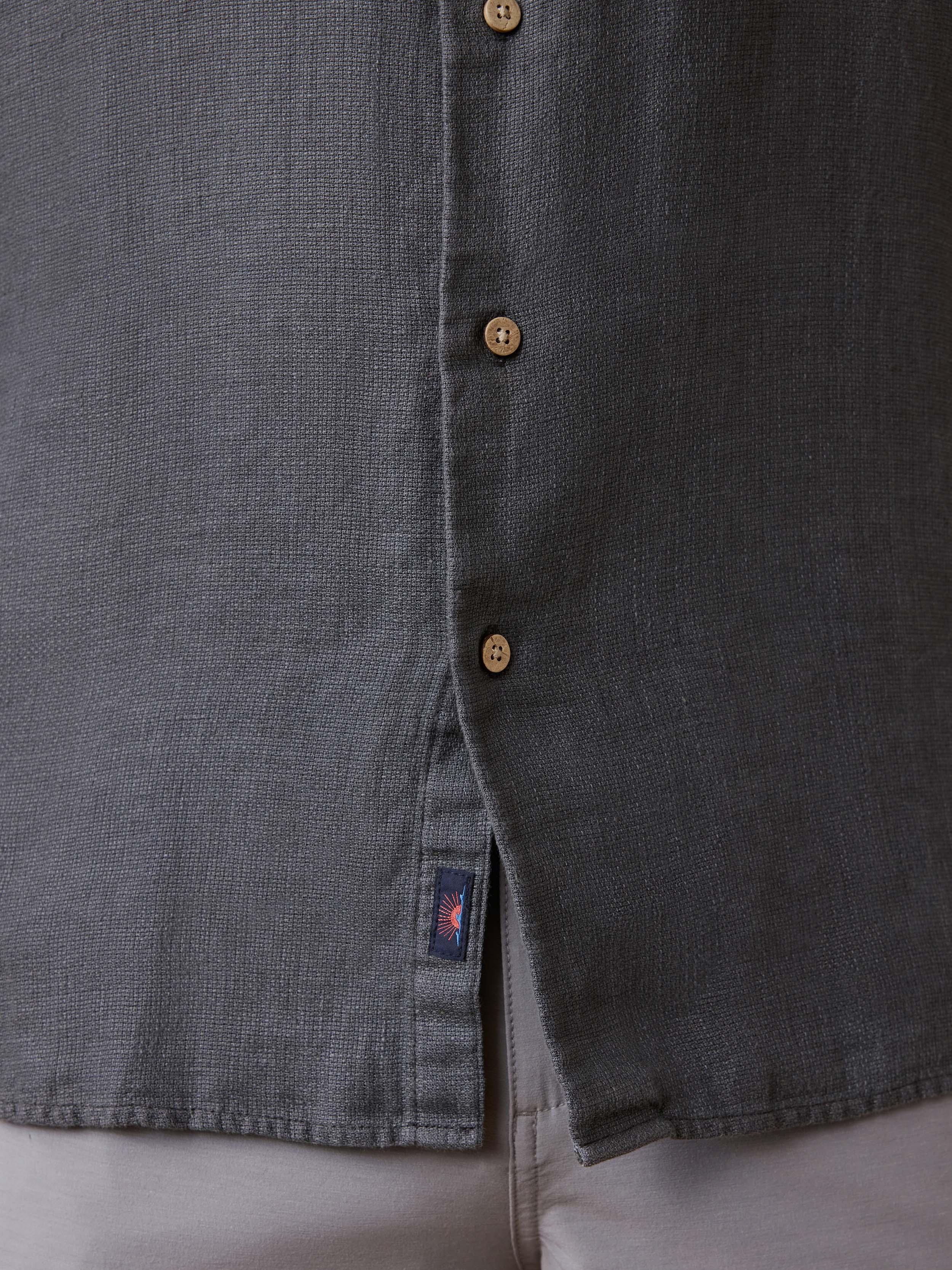 Short-Sleeve Palma Linen Shirt - Washed Black Basketweave