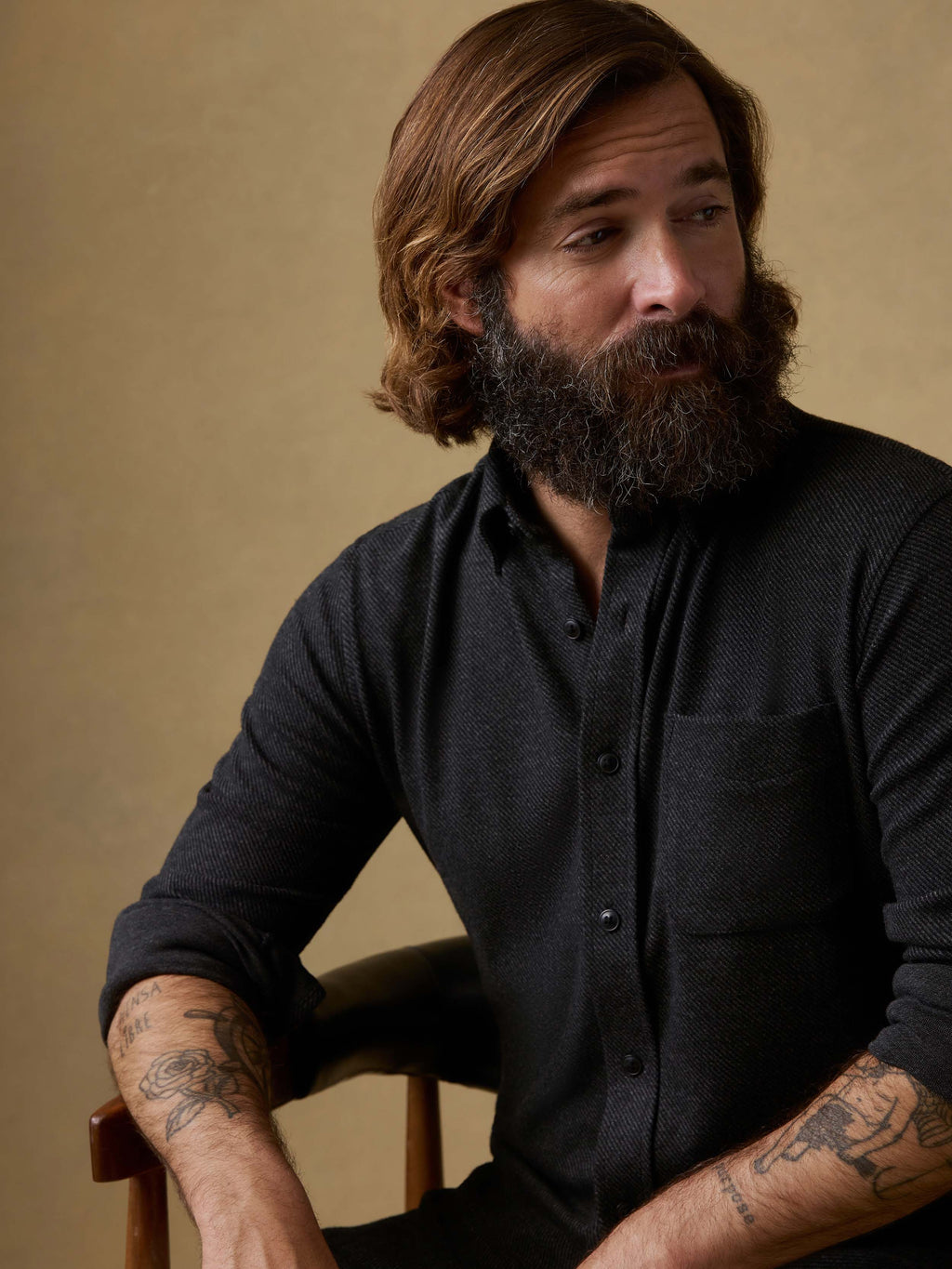 Legendâ„?Sweater Shirt (Single Pocket) - Heathered Black Twill
