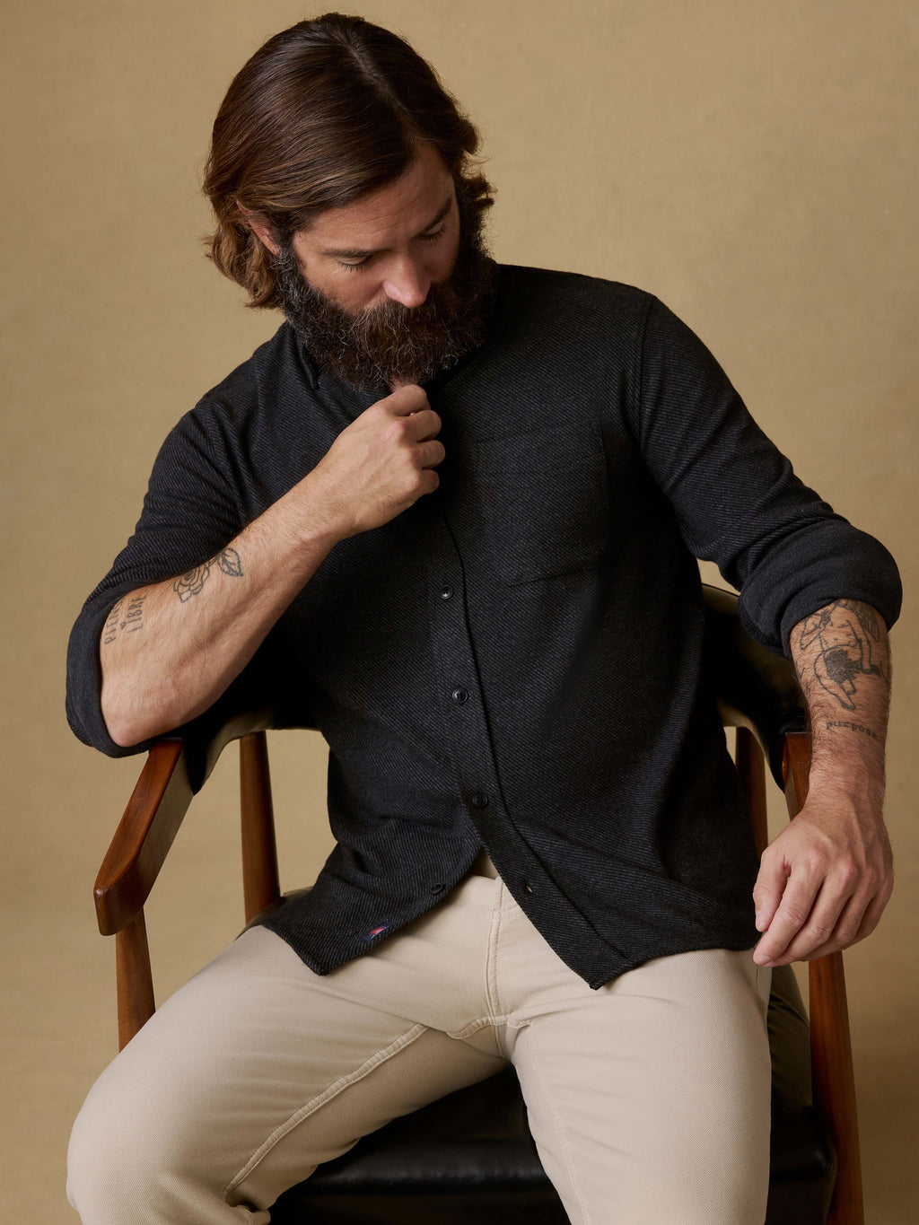 Legendâ„?Sweater Shirt (Single Pocket) - Heathered Black Twill