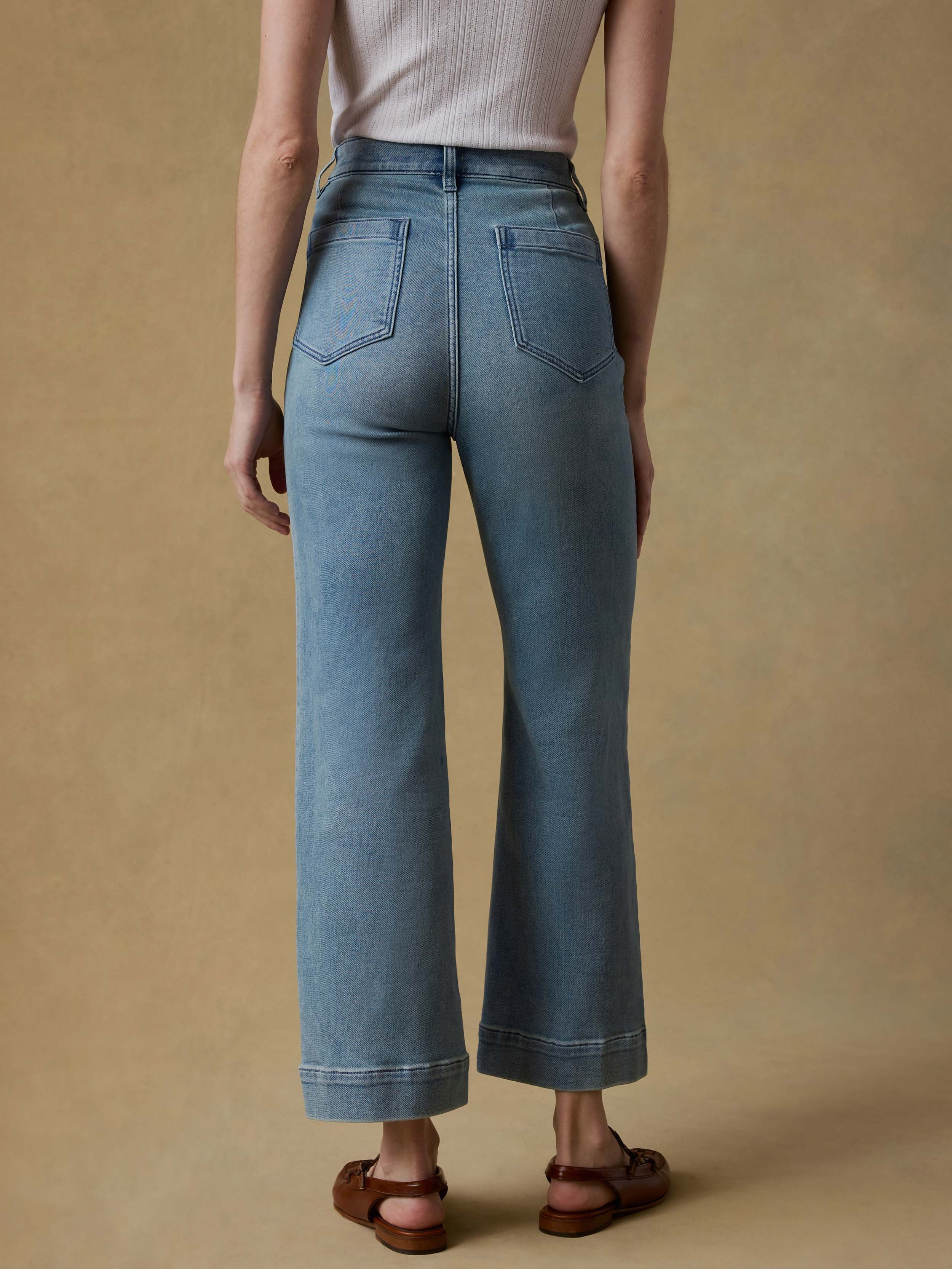 Stretch Terry Patch Pocket Ankle Pant - Eastern Shore Wash