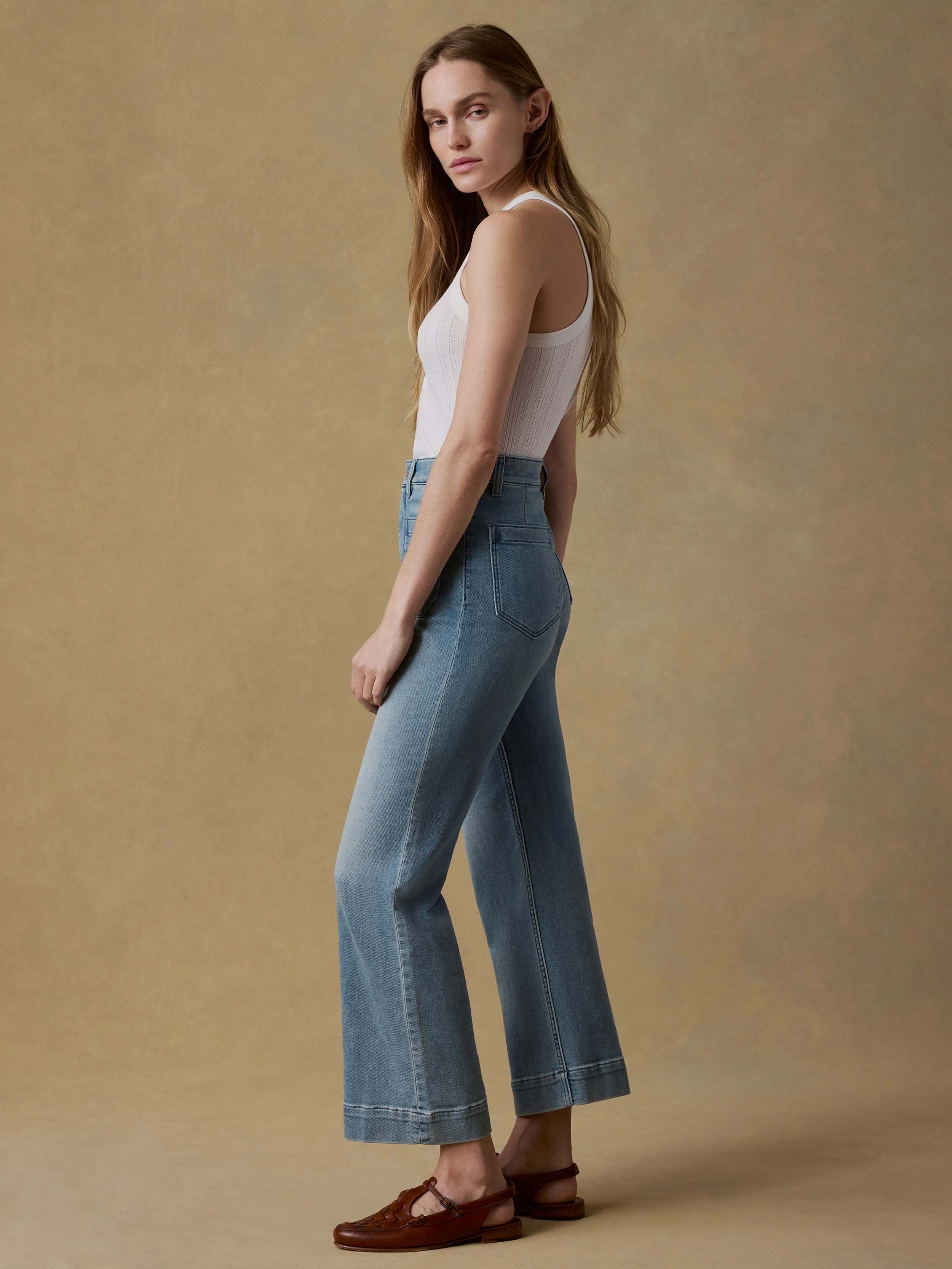 Stretch Terry Patch Pocket Ankle Pant - Eastern Shore Wash