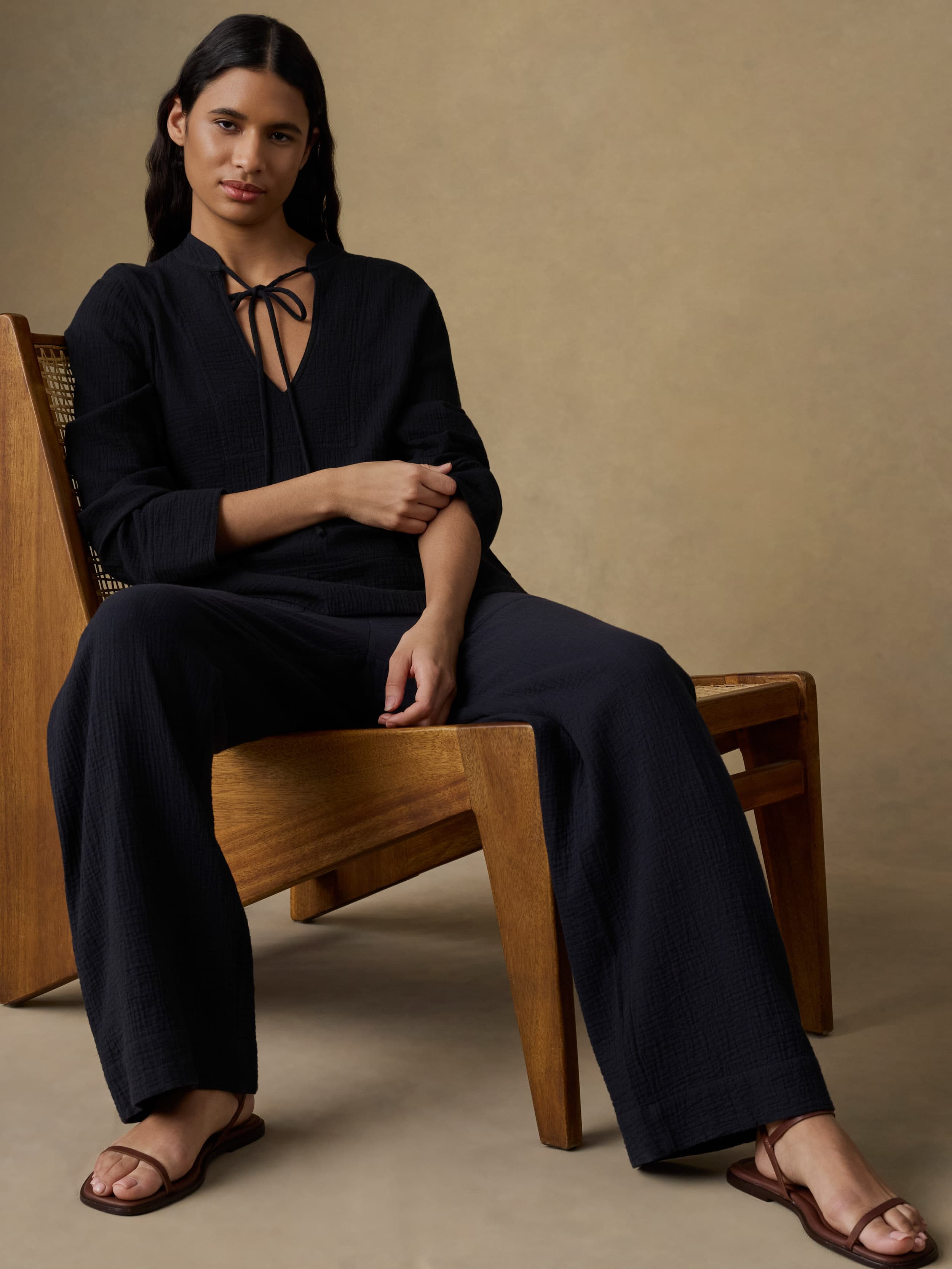 Laidback Gauze Pant - Black