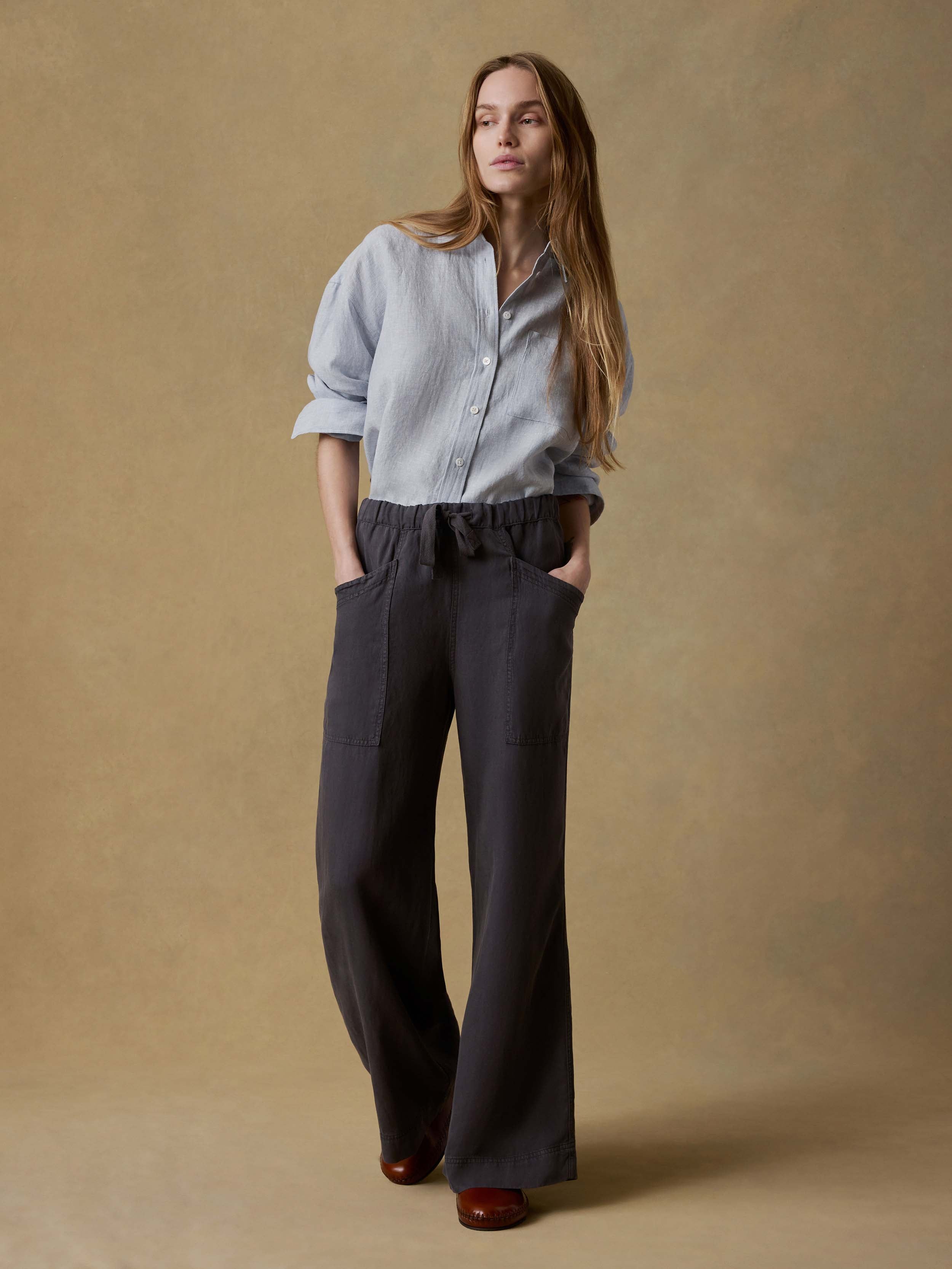 Topanga Drape Pant - Washed Black
