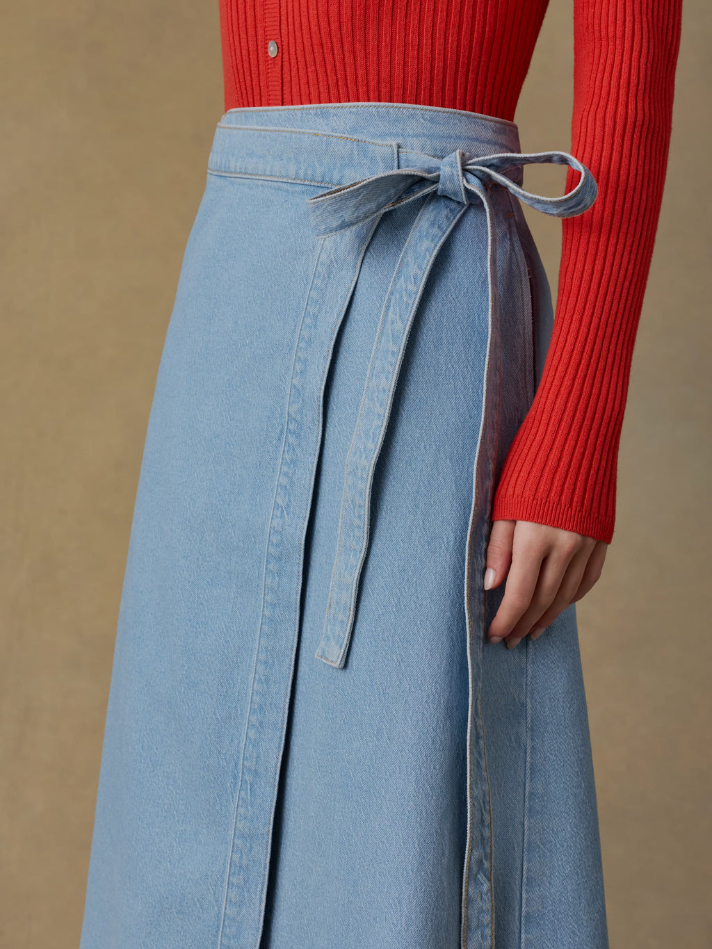 Solstice Denim Wrap Skirt - Bay Drift Wash