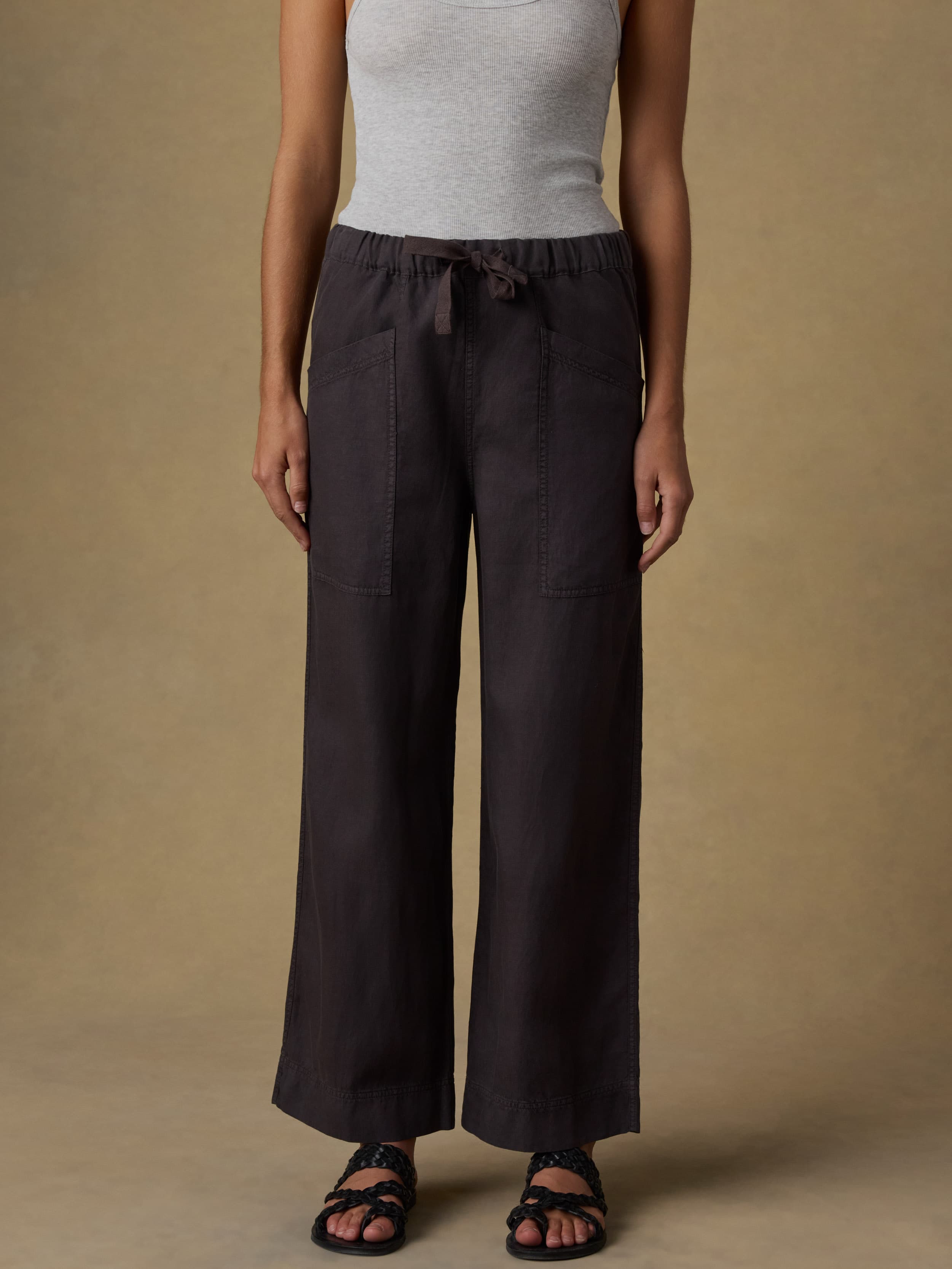 Topanga Drape Ankle Pant - Washed Black