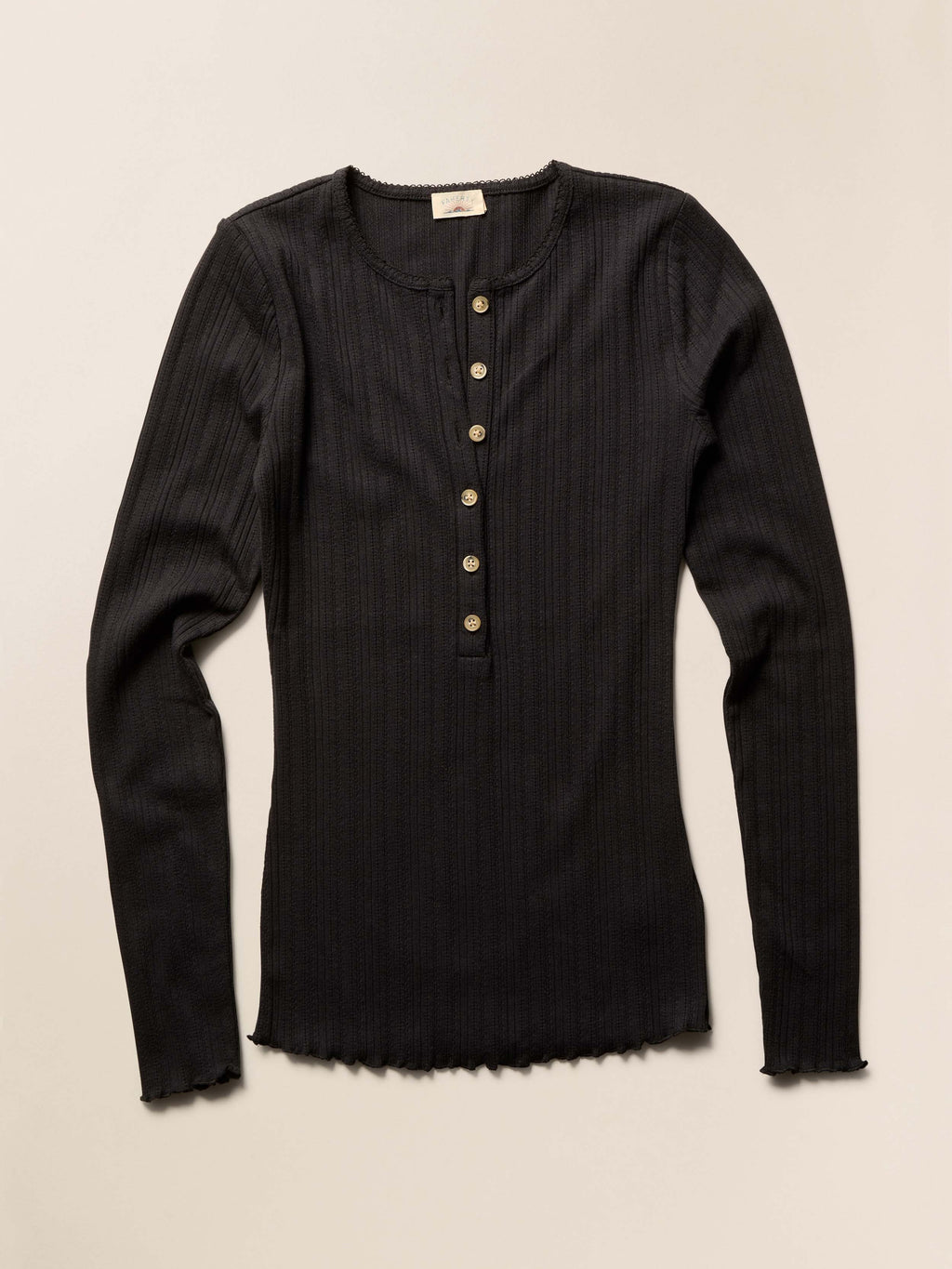 Paradise Pointelle Henley - Black