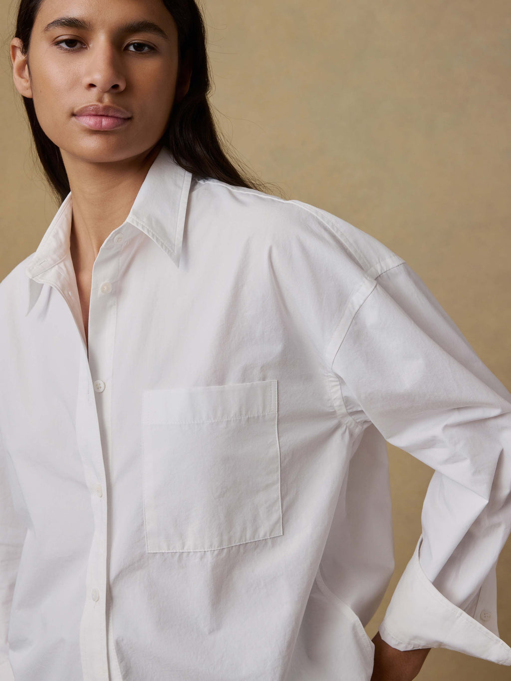 Coastal Poplin Relaxed Shirt - White