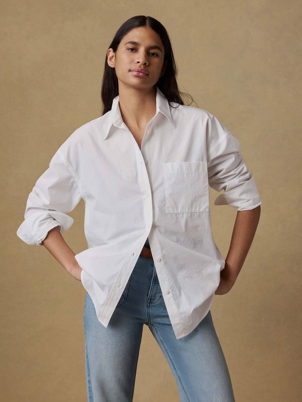 Coastal Poplin Relaxed Shirt - White