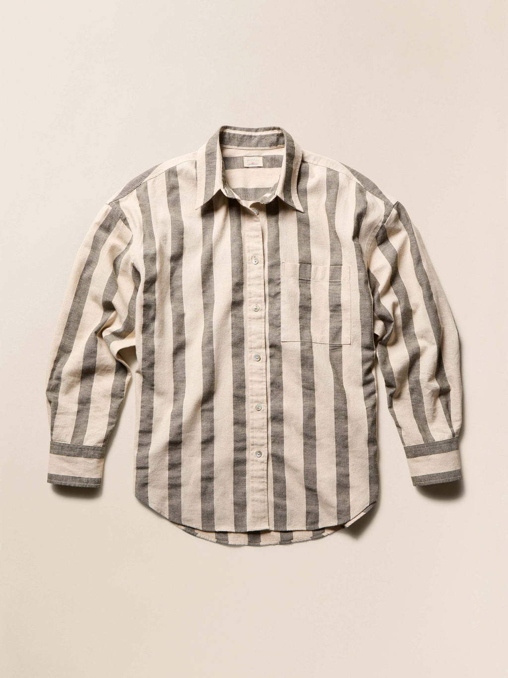 Cotton Linen Relaxed Shirt - Pine Bay Stripe