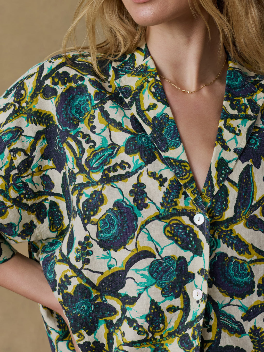 Montecito Linen Relaxed Camp Shirt - Tropics