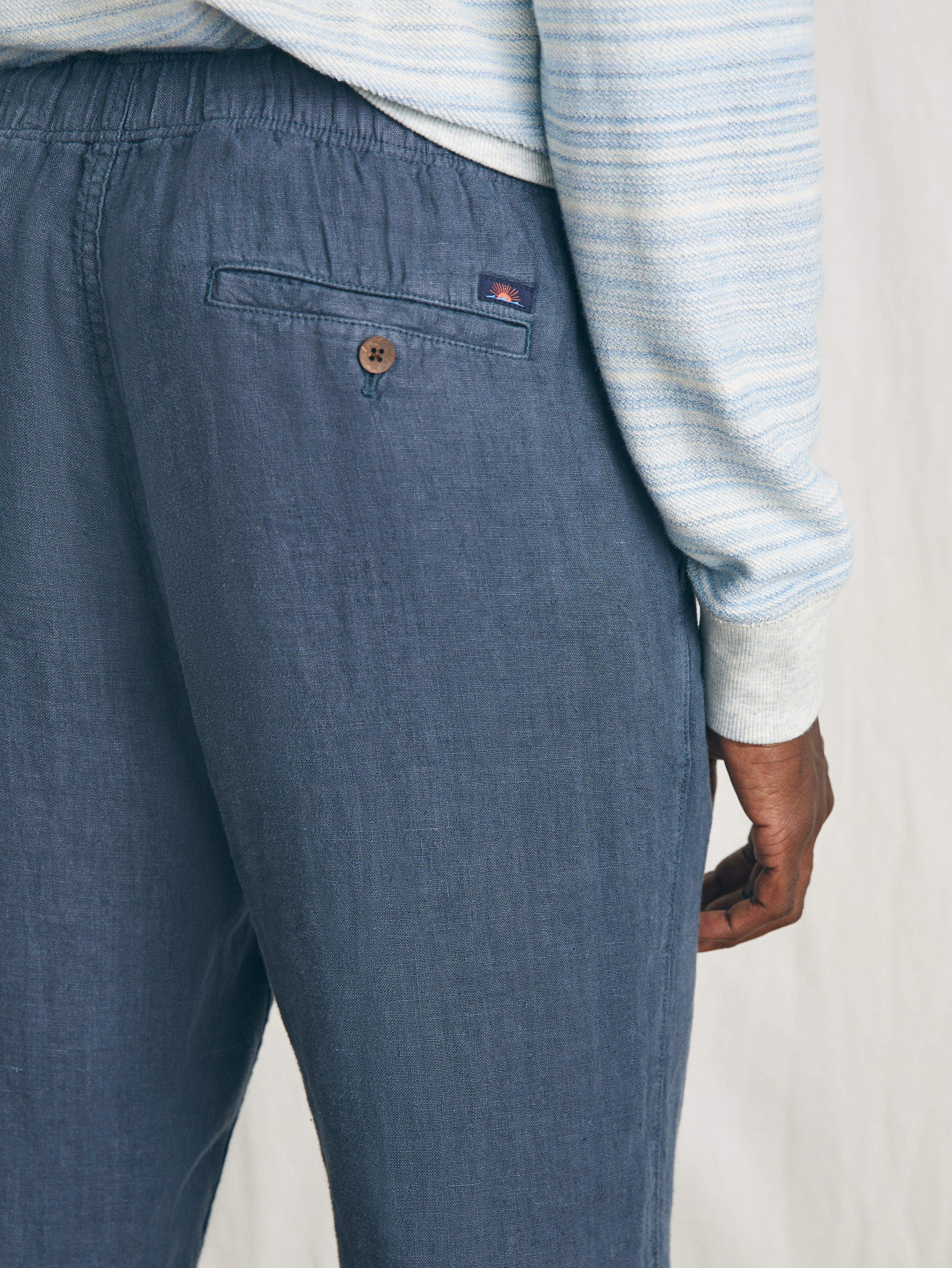 Linen Drawstring Pant - Look Out Navy