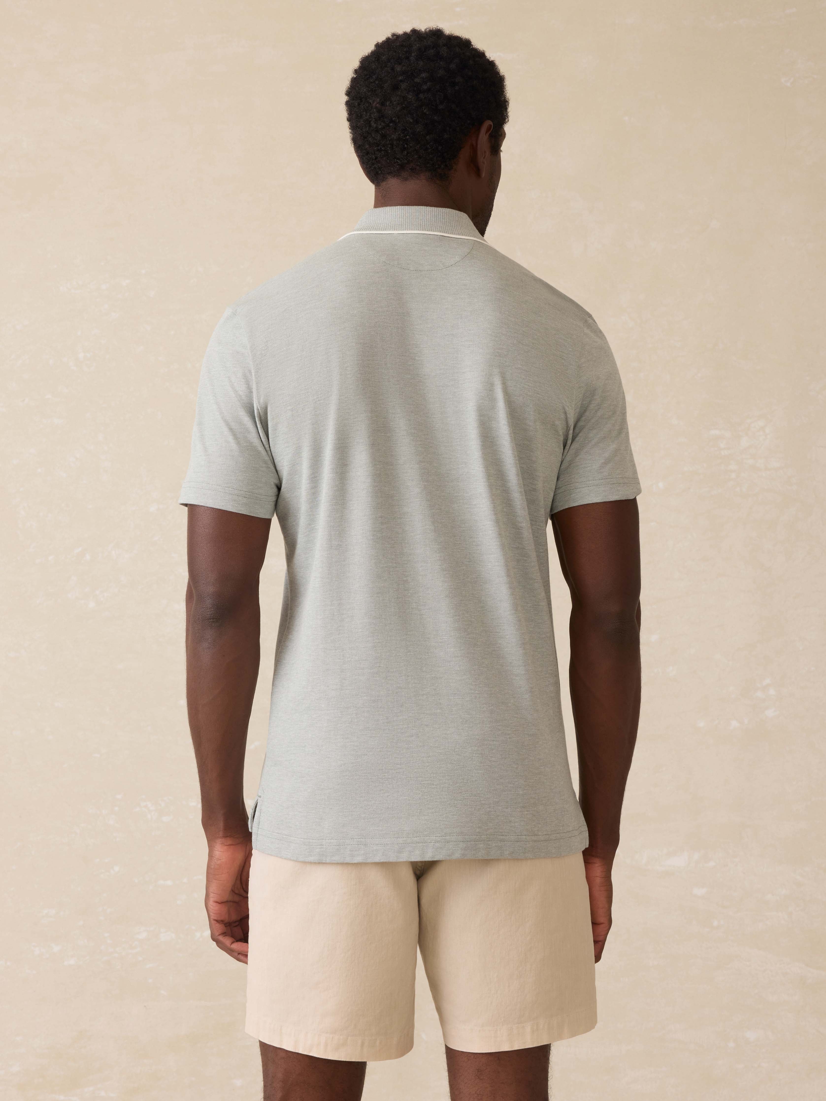Short-Sleeve Movementâ„?Pique Polo - Moss Stone Melange