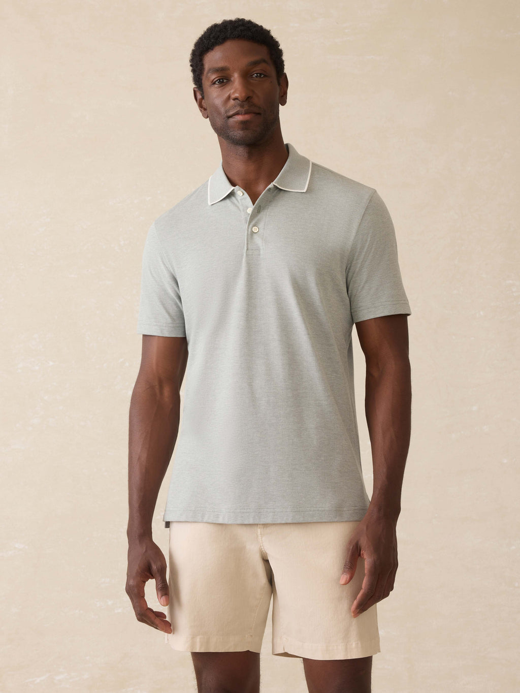 Short-Sleeve Movementâ„?Pique Polo - Moss Stone Melange