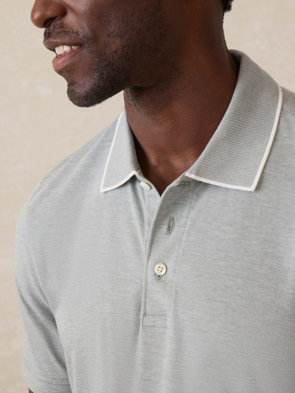 Short-Sleeve Movementâ„?Pique Polo - Moss Stone Melange