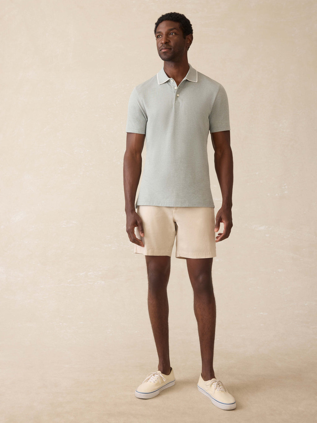 Short-Sleeve Movementâ„?Pique Polo - Moss Stone Melange