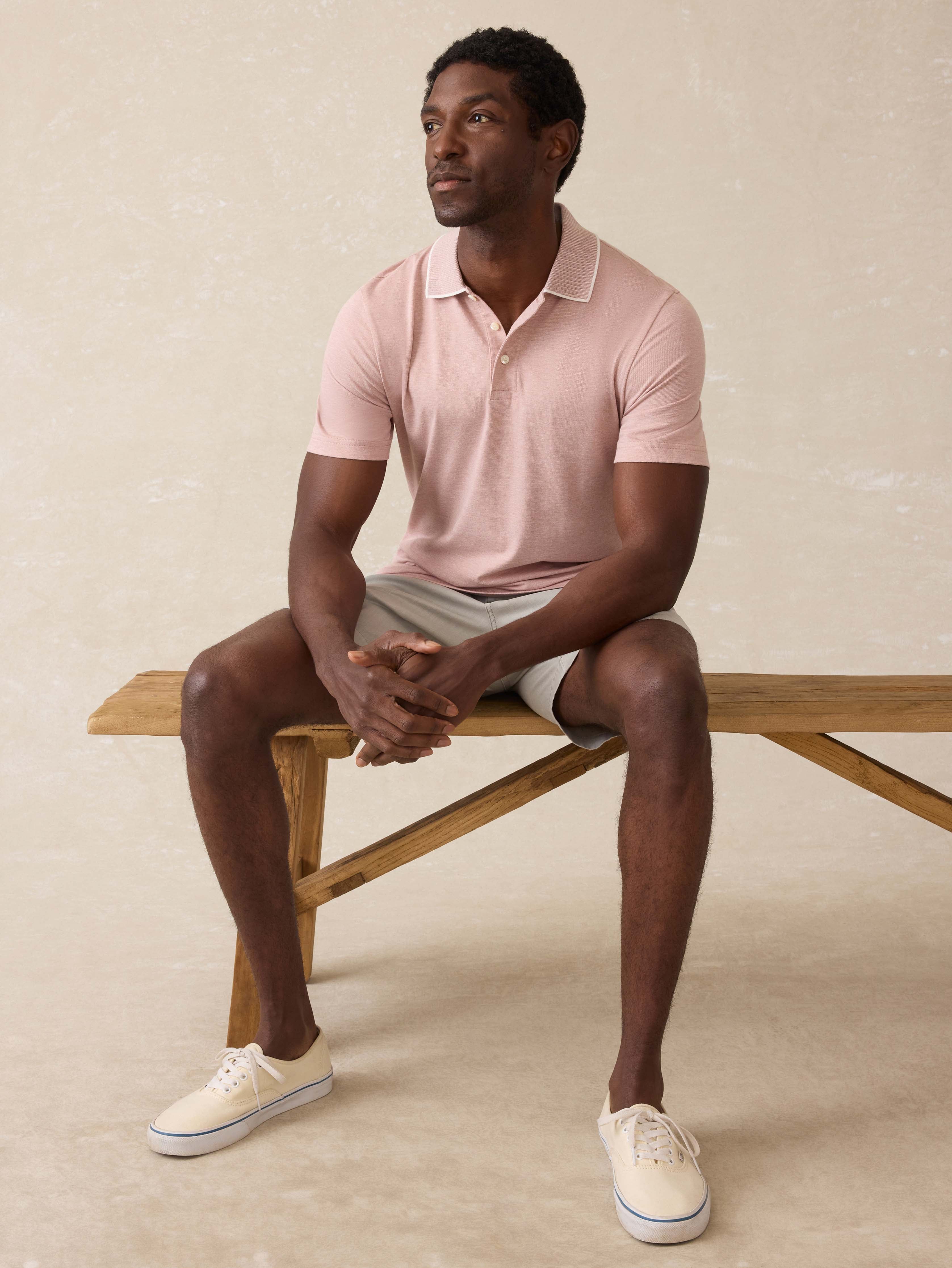Short-Sleeve Movementâ„?Pique Polo - Sedona Melange