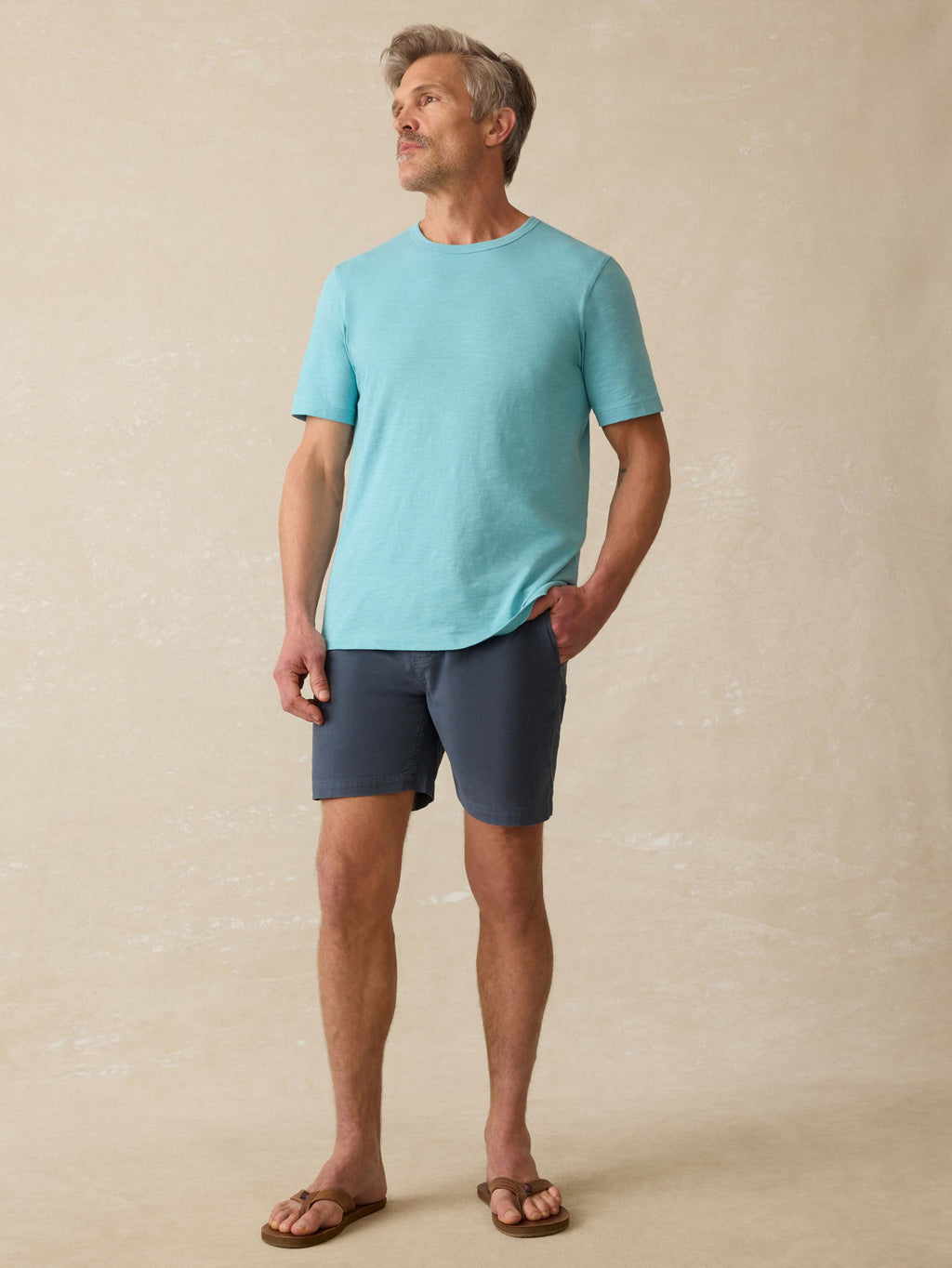 Sunwashed Regenerative Tee - Teal Sea