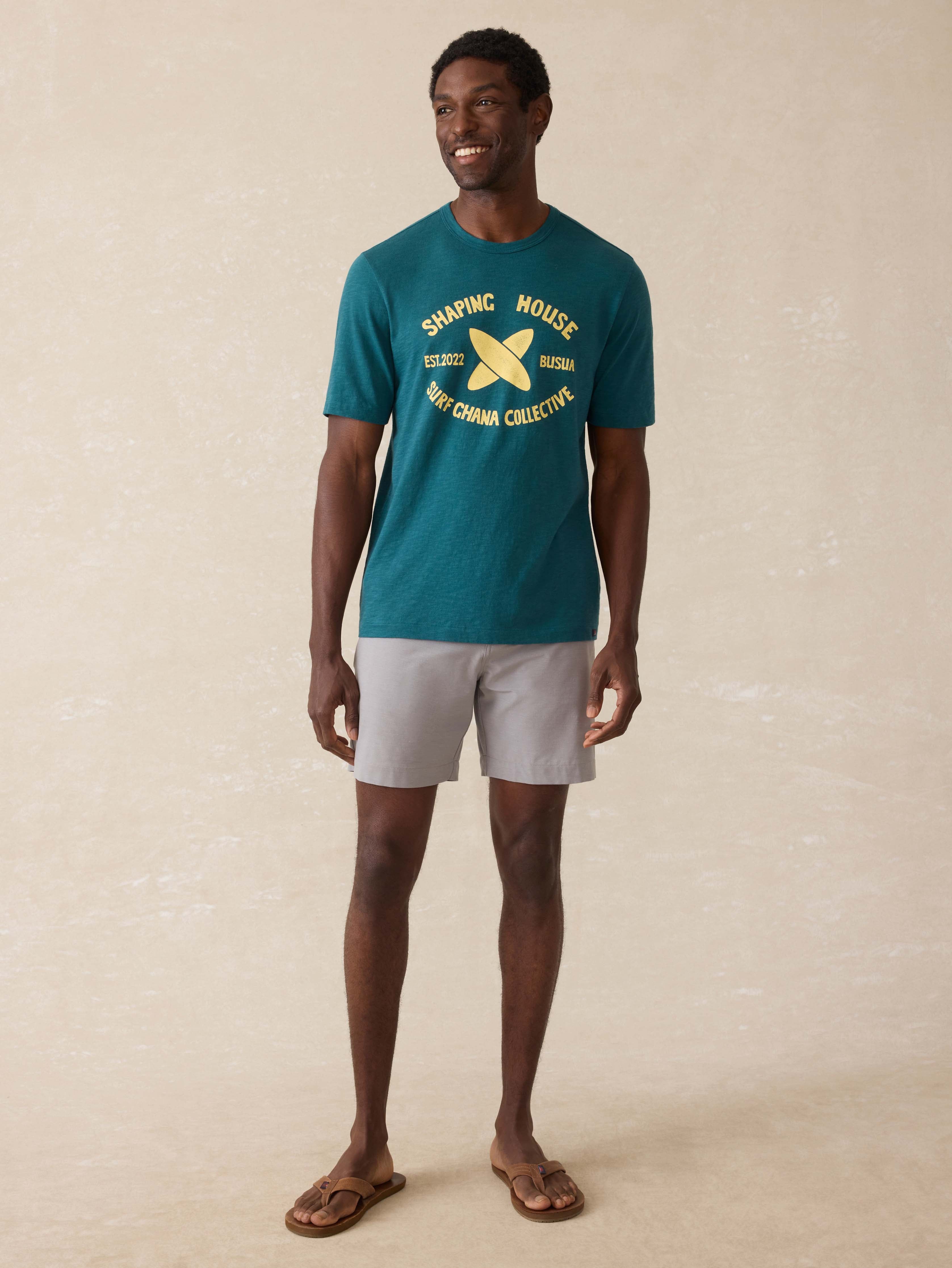 Surf Ghana Short-Sleeve Shaping House Graphic Tee - Agona Green