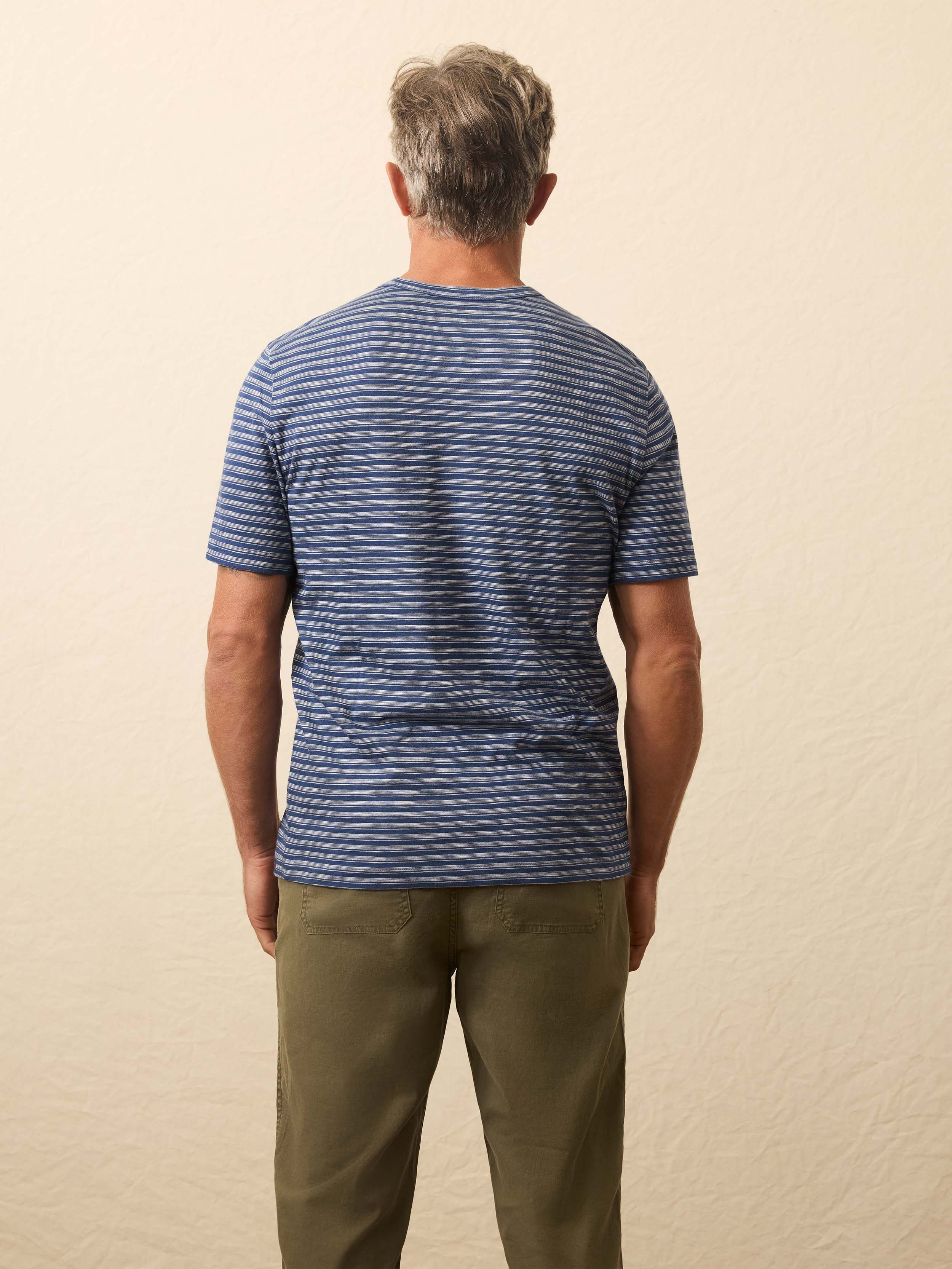 Sunwashed Regenerative Tee - River Rapids Stripe