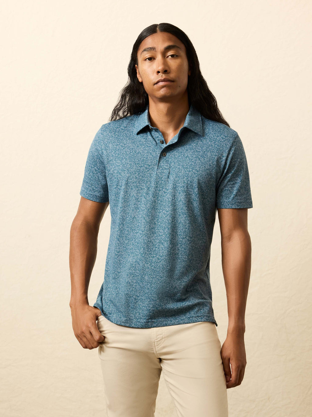 Short-Sleeve Movementâ„?Pique Polo - Eastern Sky Blossom