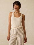 Miramar Linen Mini Rib Tank - Summer Sand