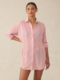Haze Shirtdress - Rose Watercolor Stripe