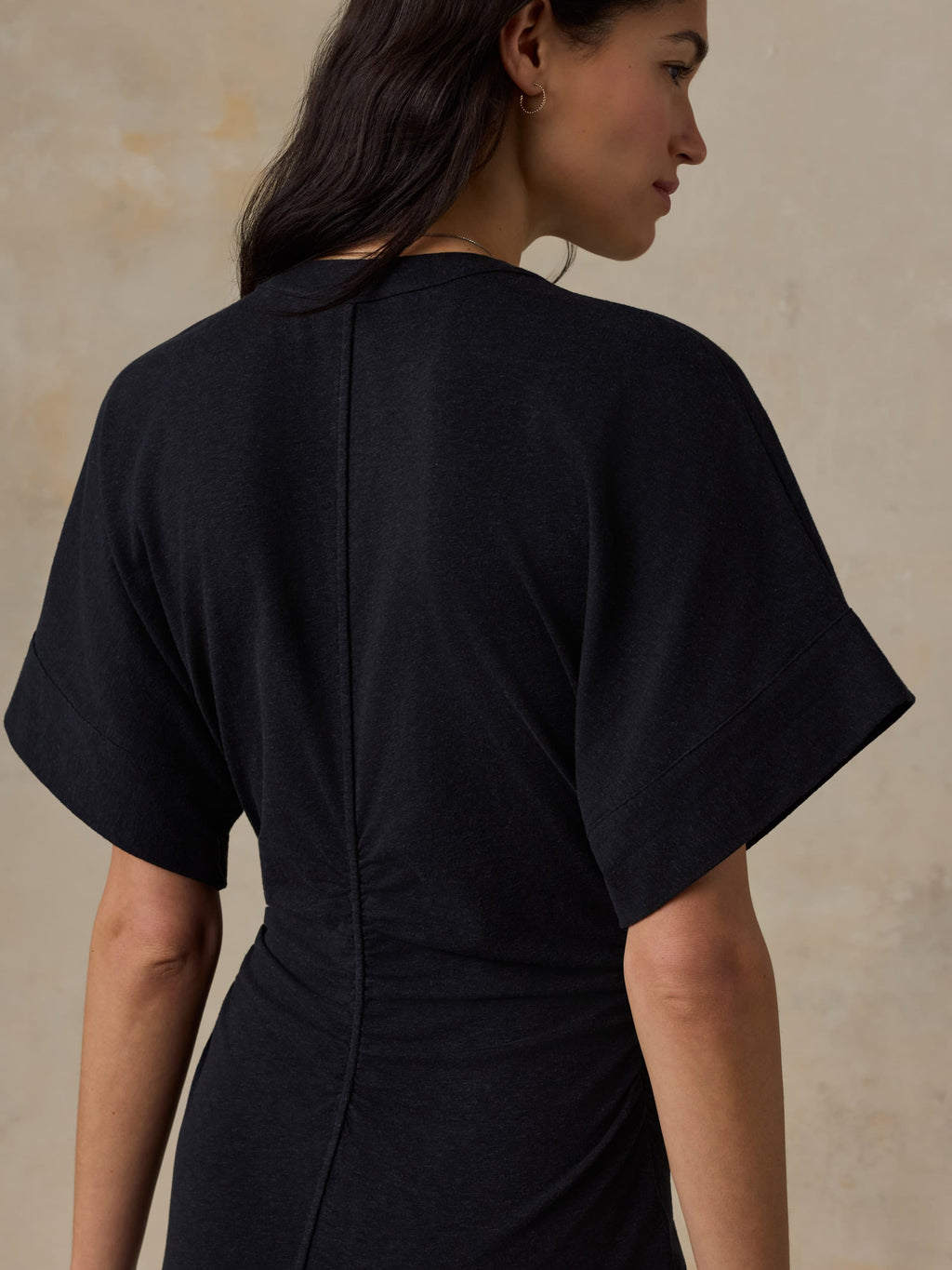 Cotton Hemp Maxi Dress - Black